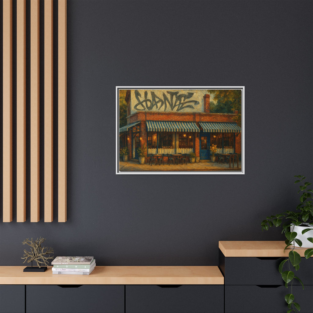 Sailor Manhattan restaurant painting premium canvas print