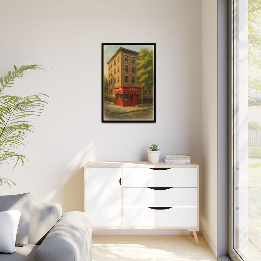 Rao's — Restaurant Print | Matte Canvas + Wooden Frame