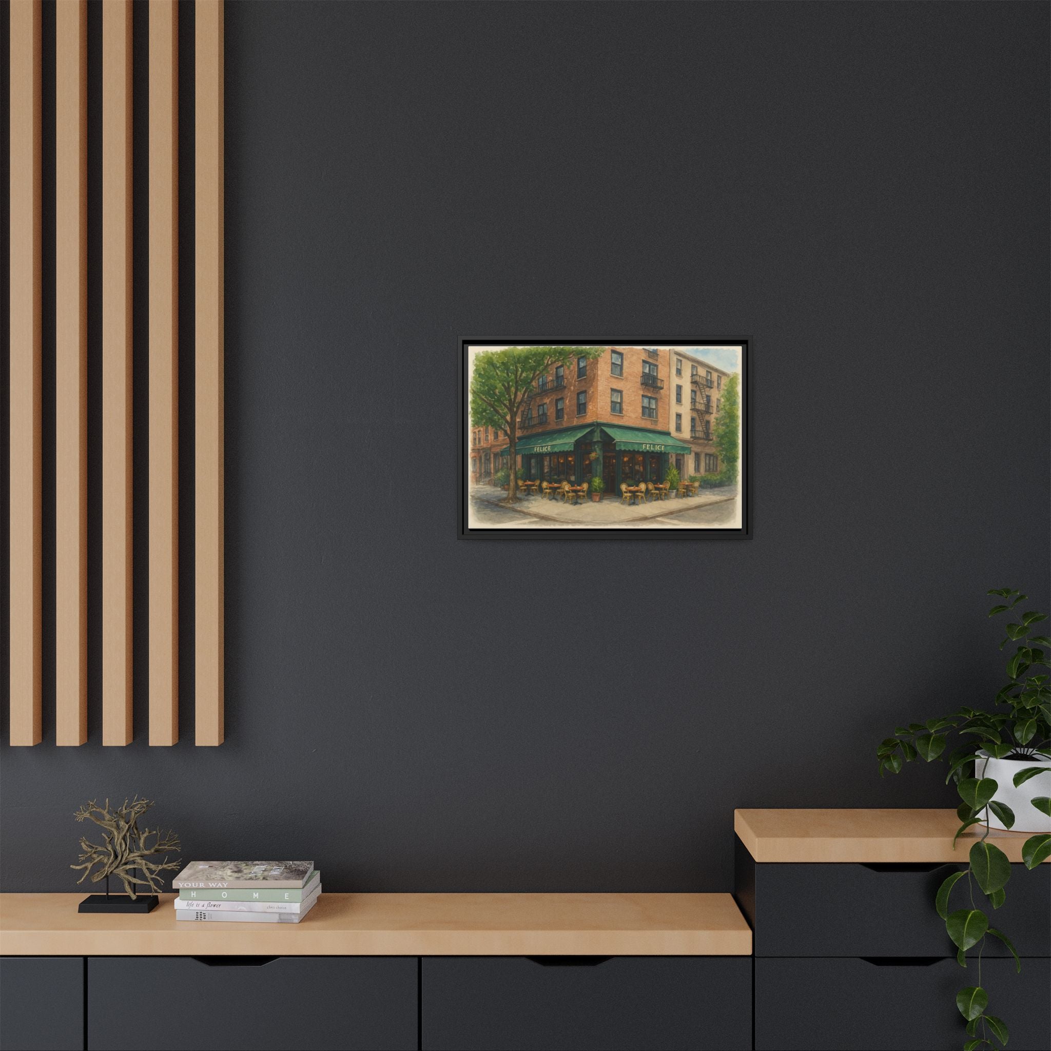 Felice — Restaurant Print | Matte Canvas + Wooden Frame