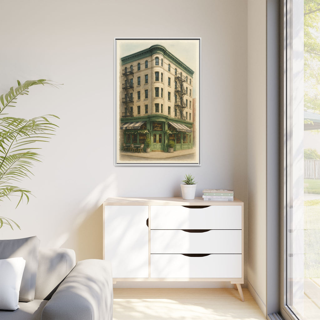 Dante West Village — Restaurant Print | Matte Canvas + Wooden Frame