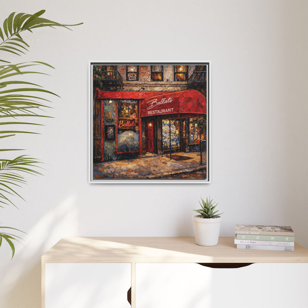 Emilio's Ballato — Restaurant Print | Matte Canvas + Wooden Frame