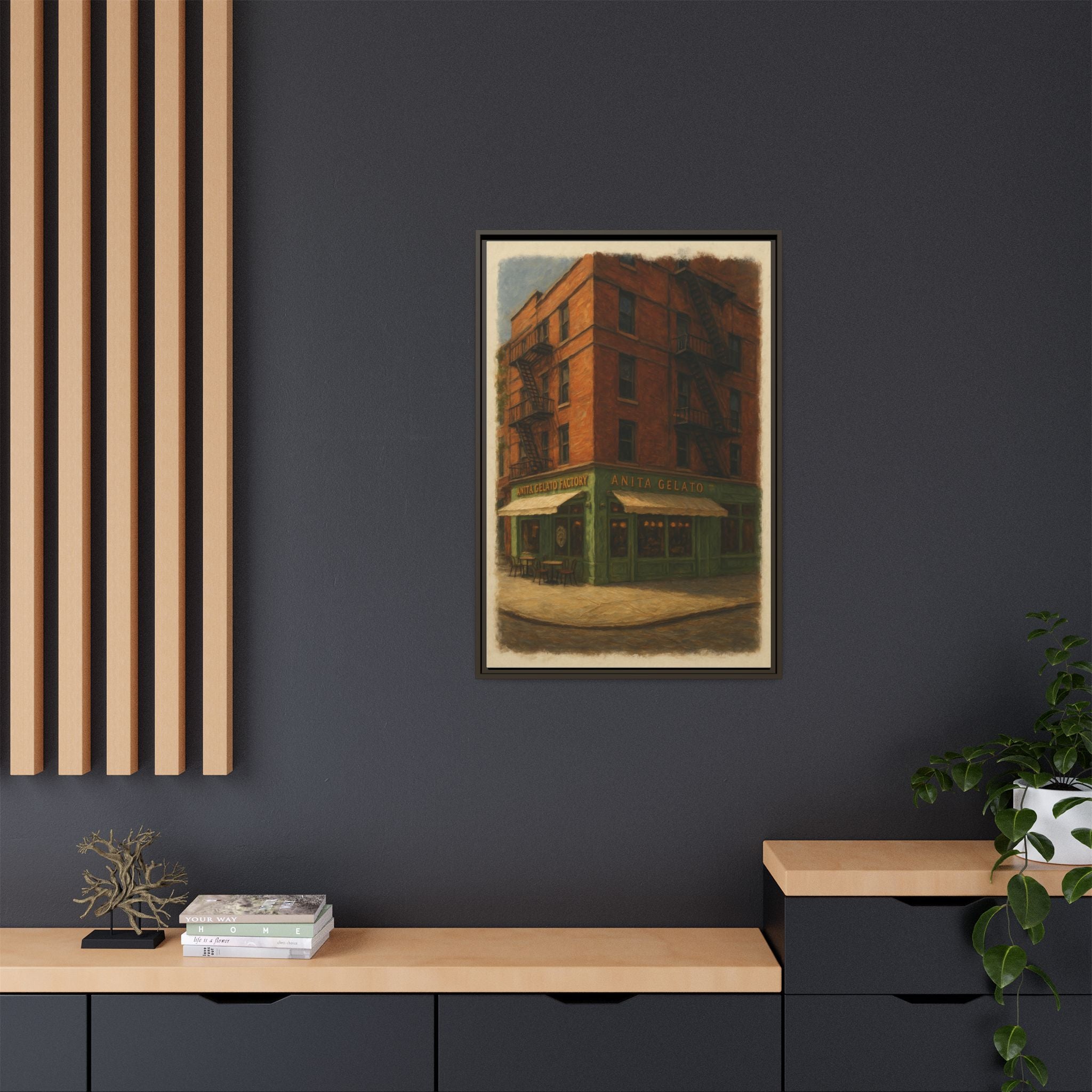 Anita Gelato — Restaurant Print | Matte Canvas + Wooden Frame