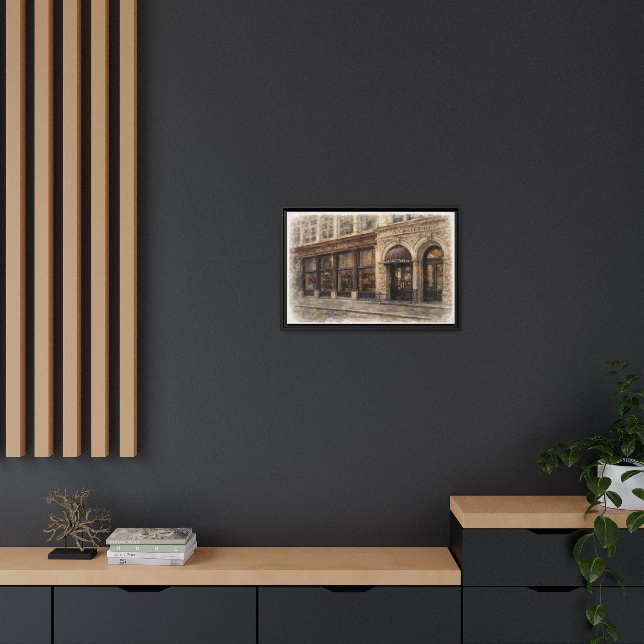 Gramercy Tavern — Restaurant Print | Matte Canvas + Wooden Frame
