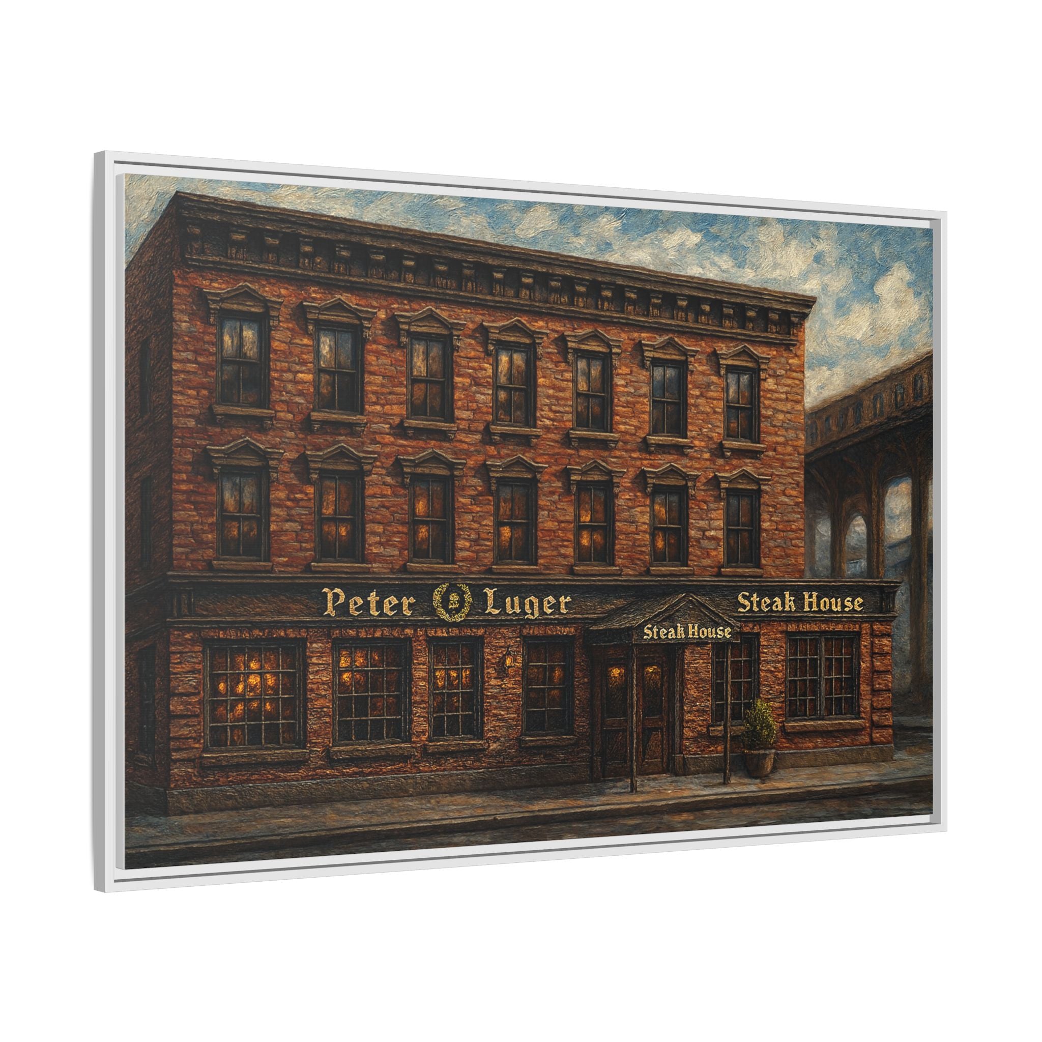Peter Luger Steakhouse — Restaurant Print | Matte Canvas + Wooden Frame