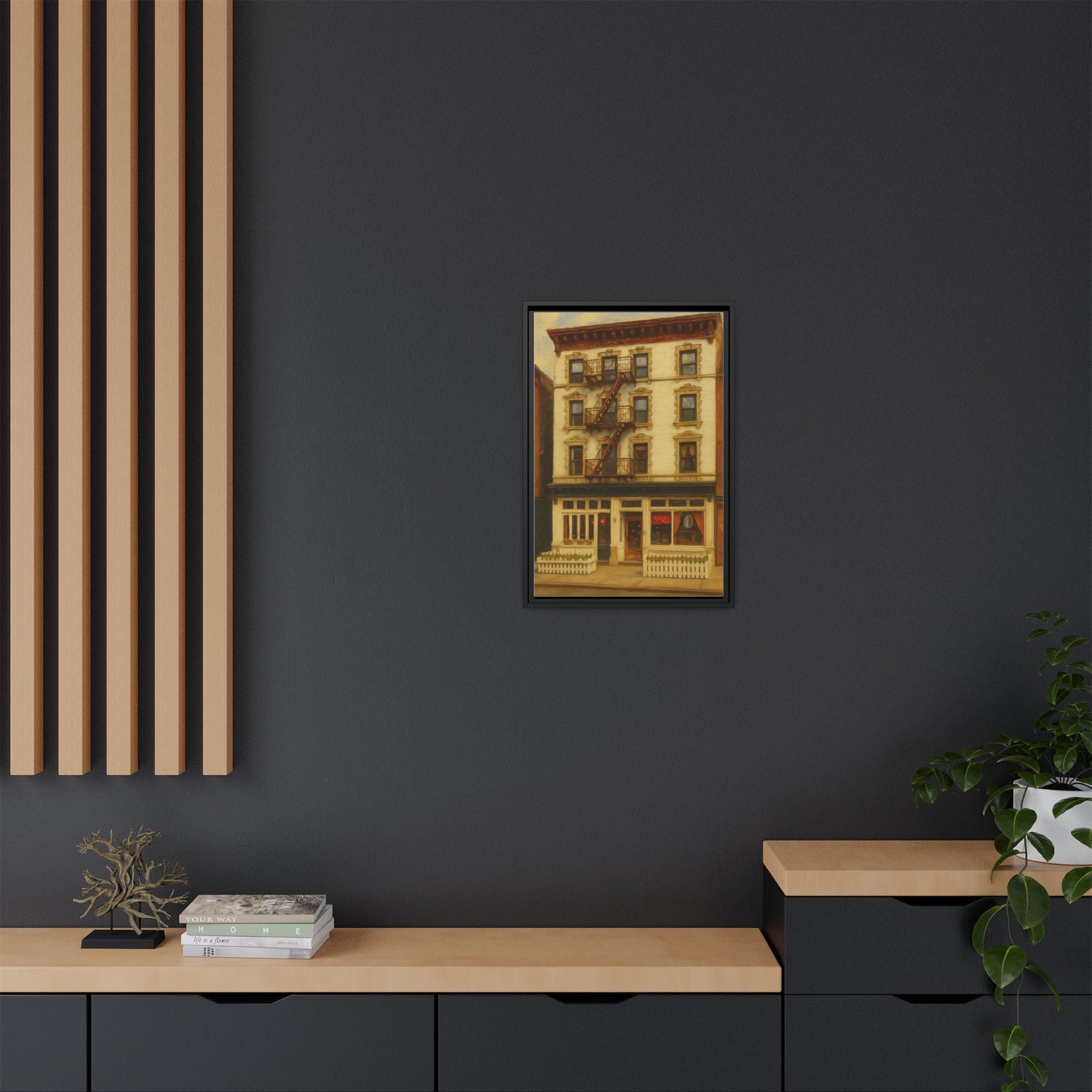 Frank — Restaurant Print | Matte Canvas + Wooden Frame