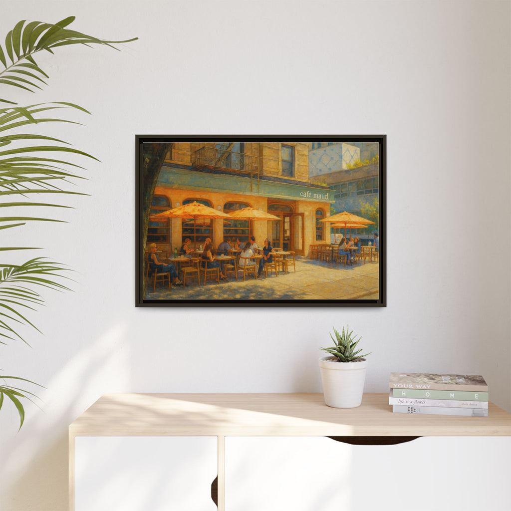 Café Maud — Restaurant Print | Matte Canvas + Wooden Frame