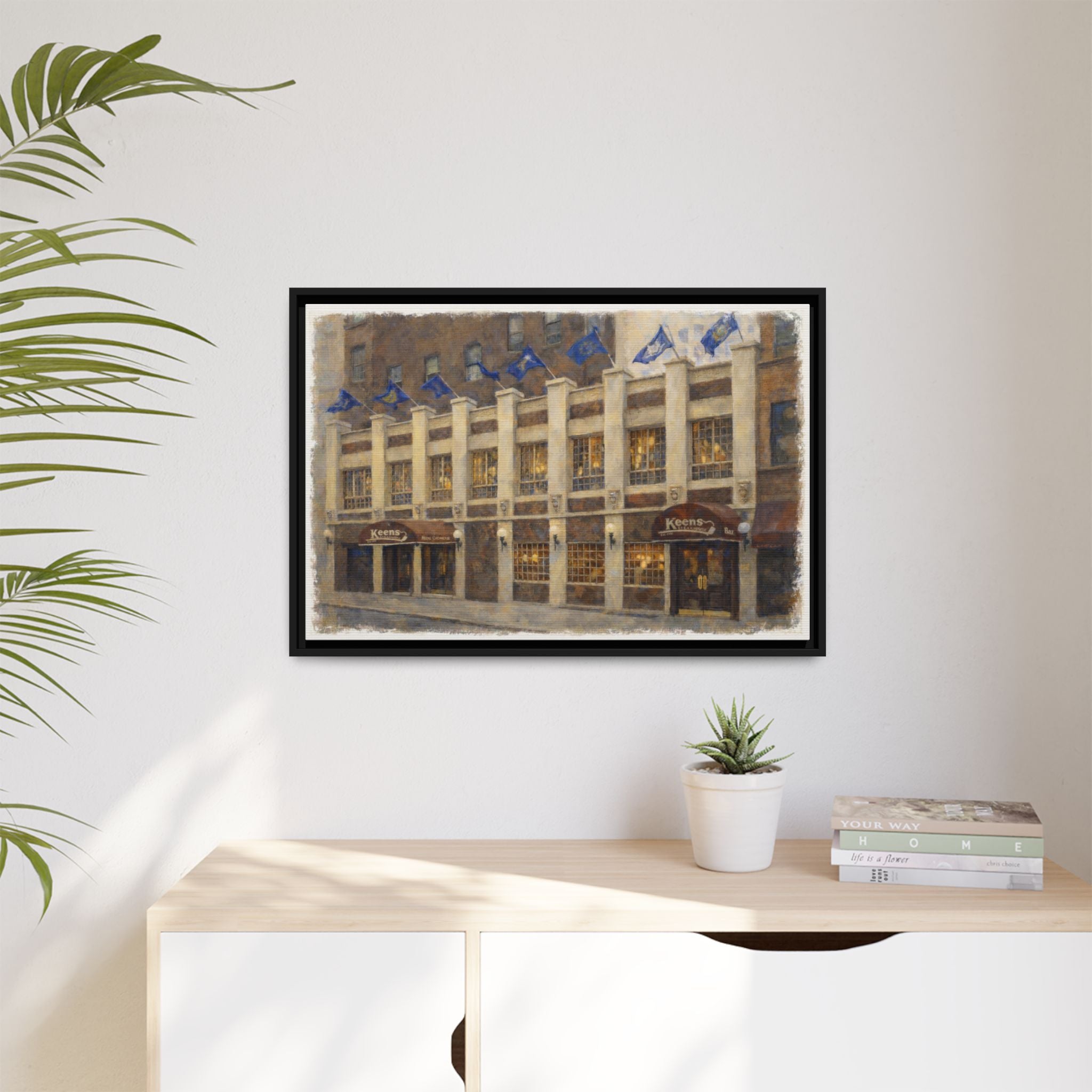 Keens Steakhouse — Restaurant Print | Matte Canvas + Wooden Frame