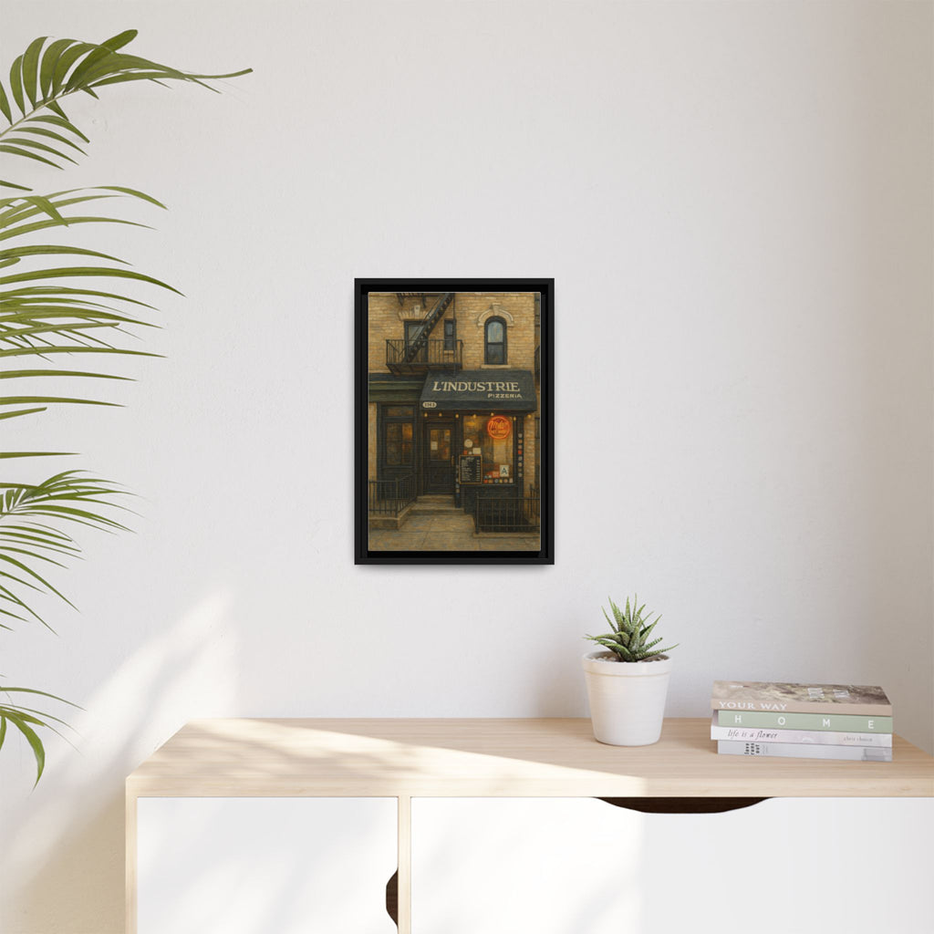 L'Industrie Pizza — Restaurant Print | Matte Canvas + Wooden Frame