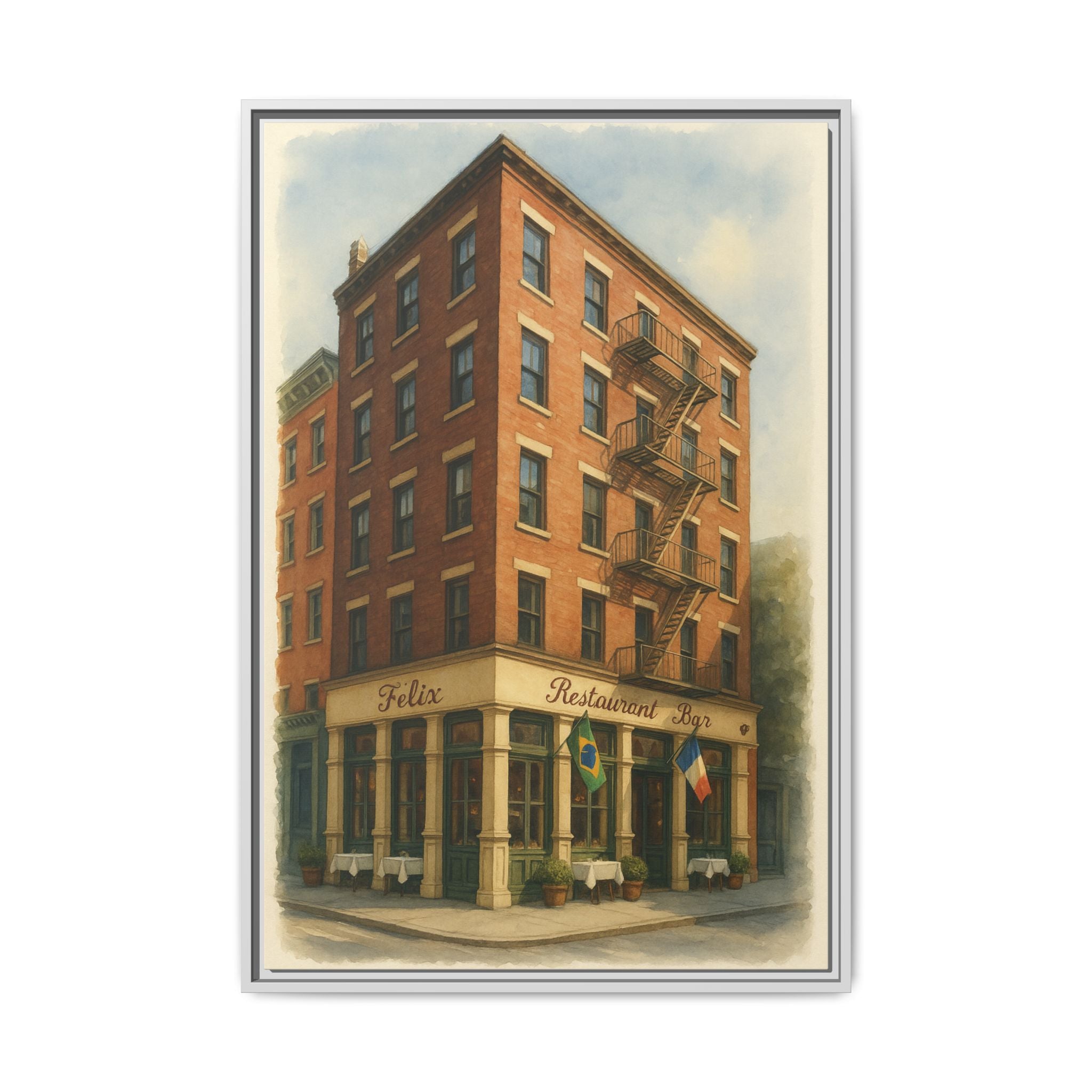 Felix — Restaurant Print | Matte Canvas + Wooden Frame