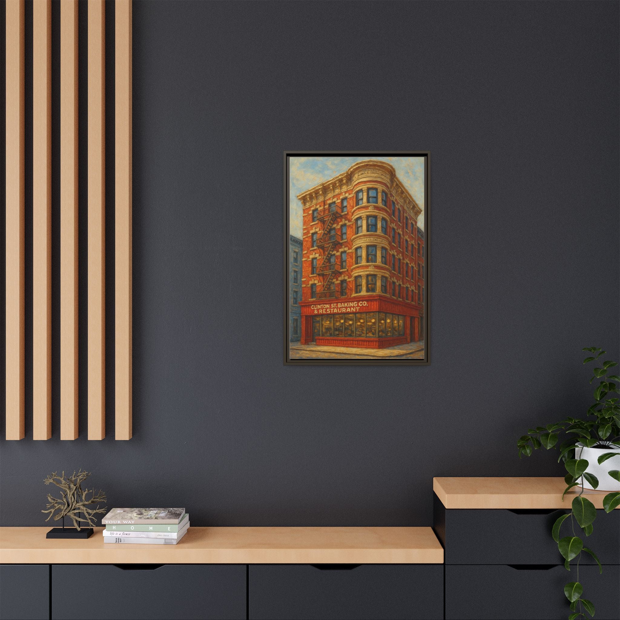 Clinton St. Baking Company — Restaurant Print | Matte Canvas + Wooden Frame