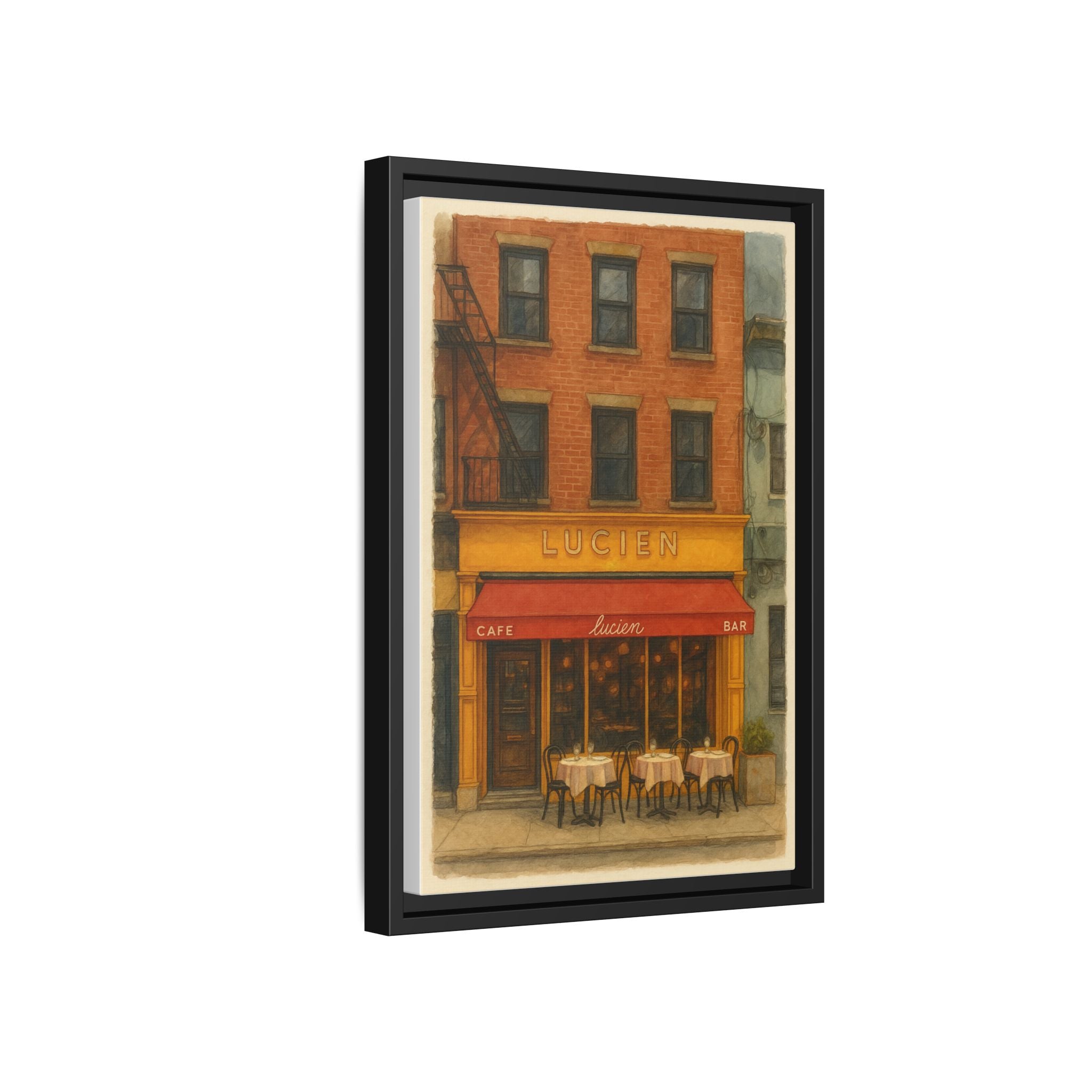 Lucien Restaurant — Restaurant Print | Matte Canvas + Wooden Frame