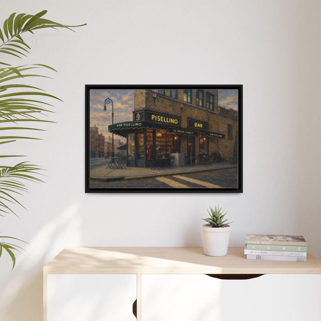 Bar Pisellino — Restaurant Print | Matte Canvas + Wooden Frame
