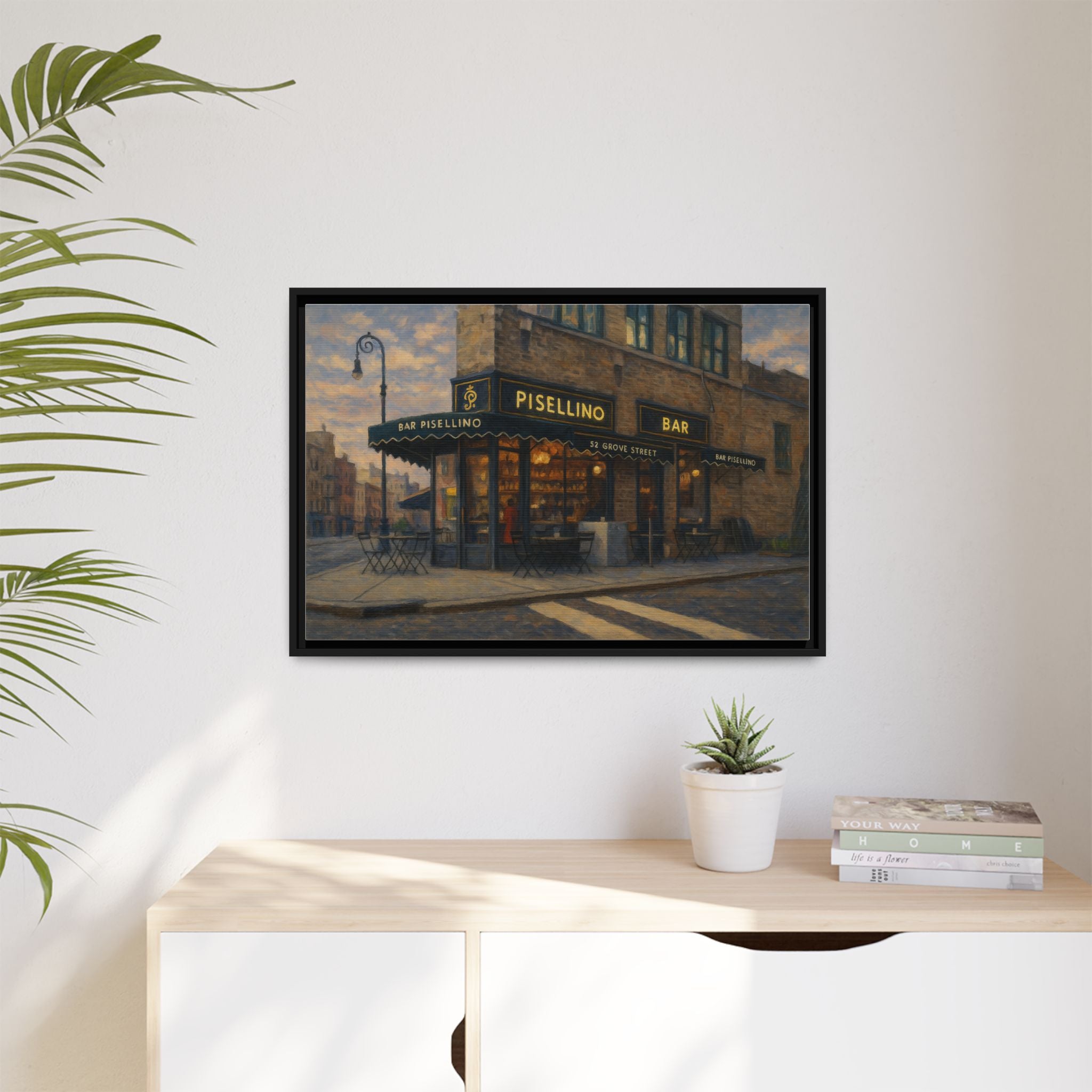 Bar Pisellino — Restaurant Print | Matte Canvas + Wooden Frame