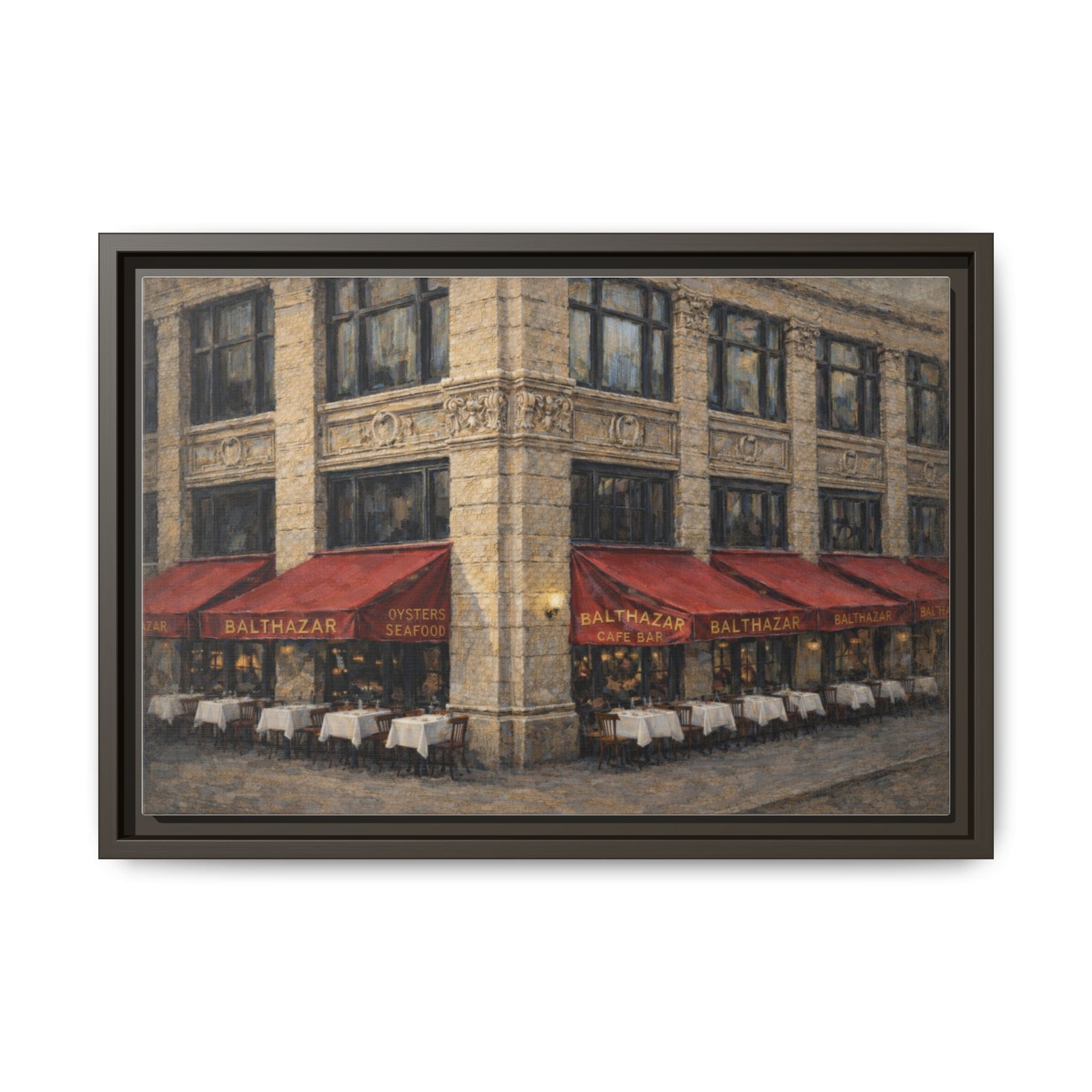 Balthazar — Restaurant Print | Matte Canvas + Wooden Frame