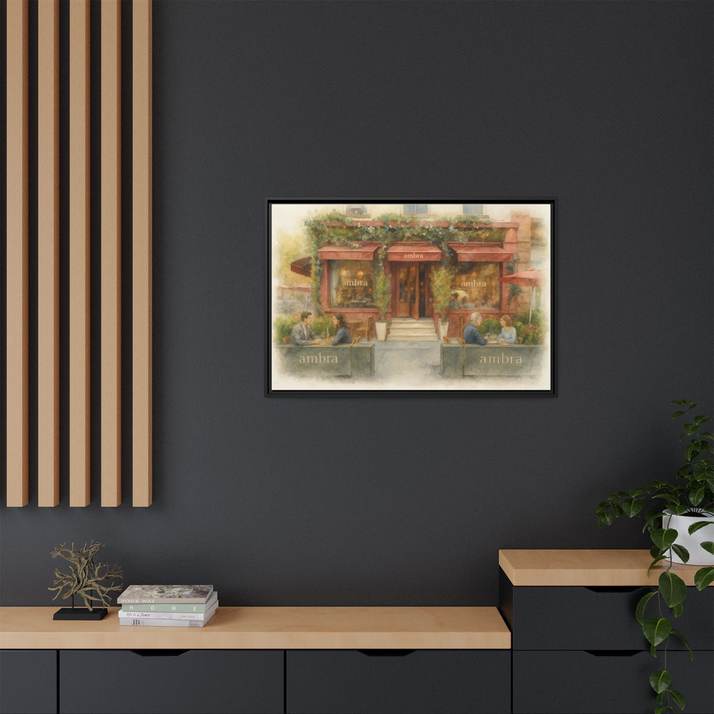 Ambra  — Restaurant Print | Matte Canvas + Wooden Frame