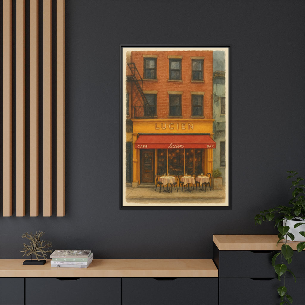 Lucien Restaurant — Restaurant Print | Matte Canvas + Wooden Frame