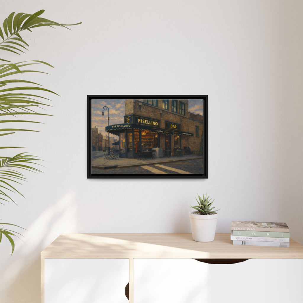 Bar Pisellino — Restaurant Print | Matte Canvas + Wooden Frame