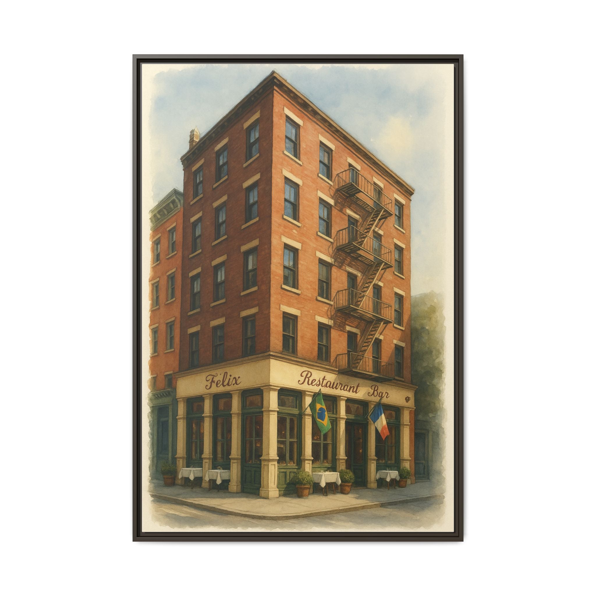 Felix — Restaurant Print | Matte Canvas + Wooden Frame