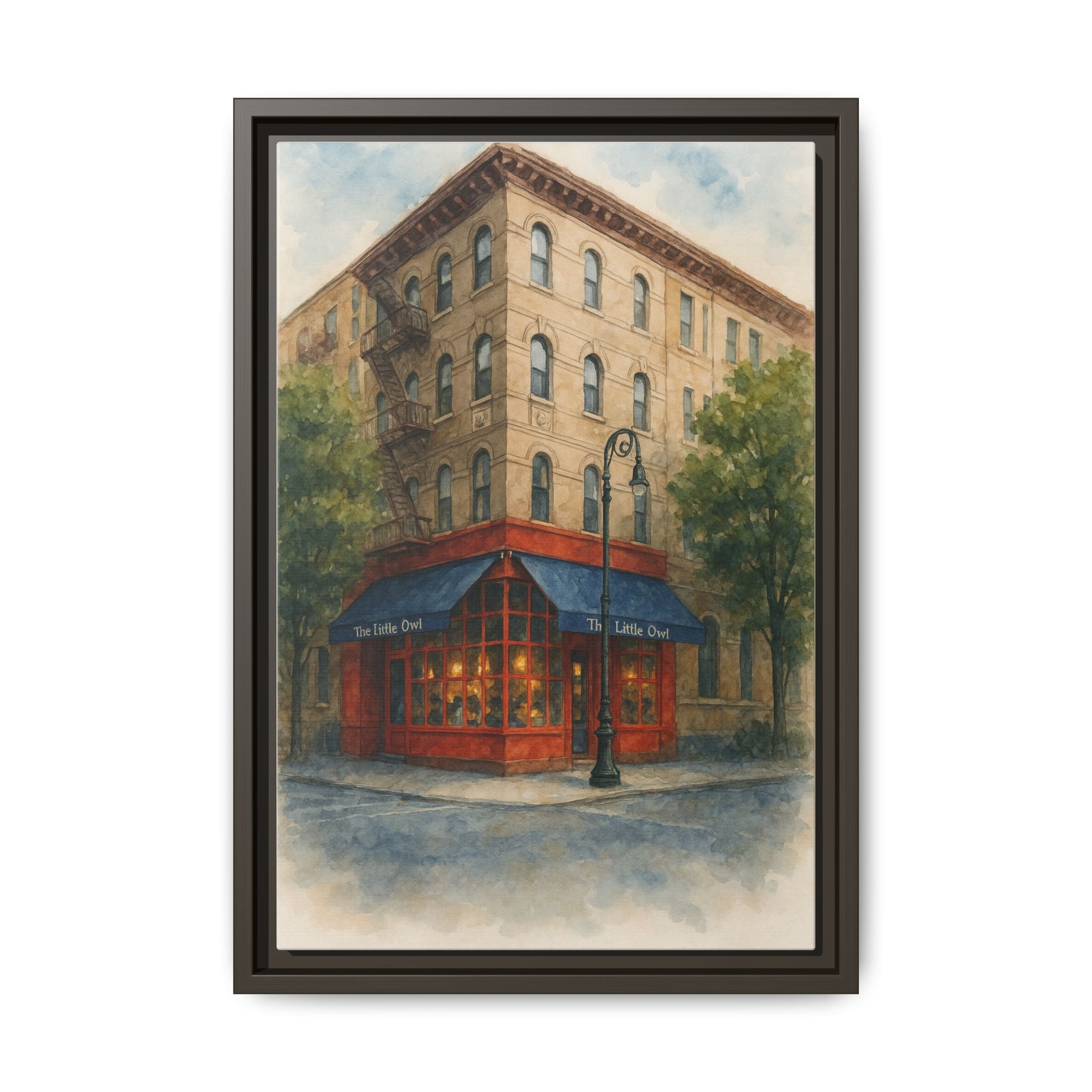 The Little Owl — Restaurant Print | Matte Canvas + Wooden Frame