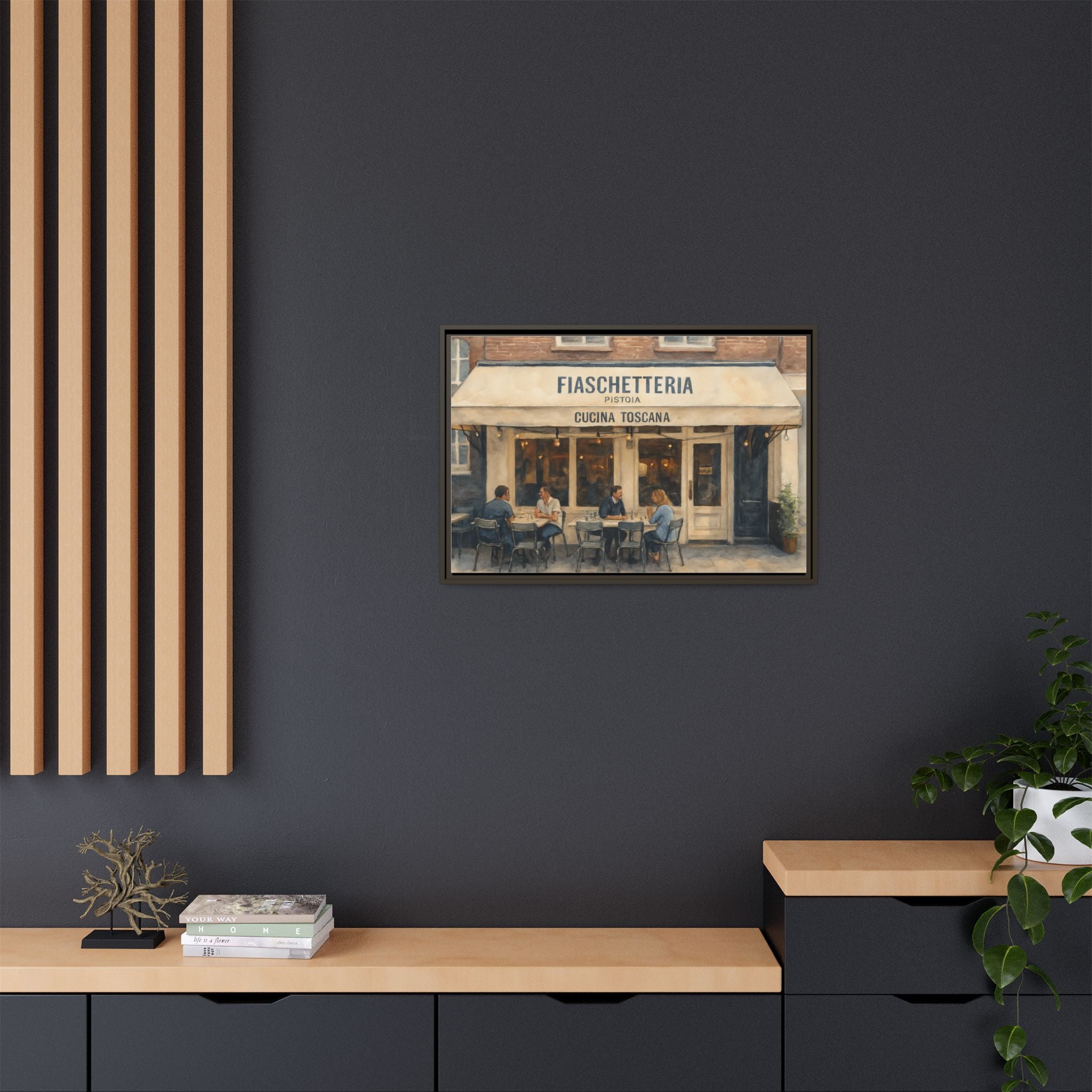 Fiaschetteria Pistoia — Restaurant Print | Matte Canvas + Wooden Frame