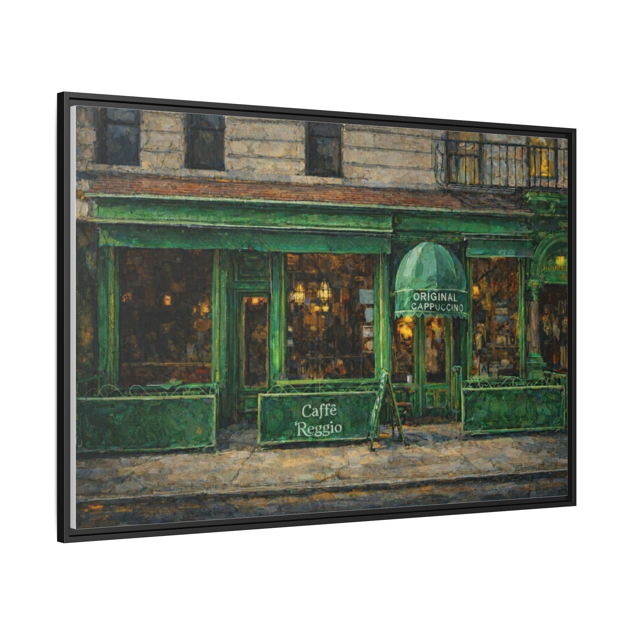 Caffe Reggio — Restaurant Print | Matte Canvas + Wooden Frame