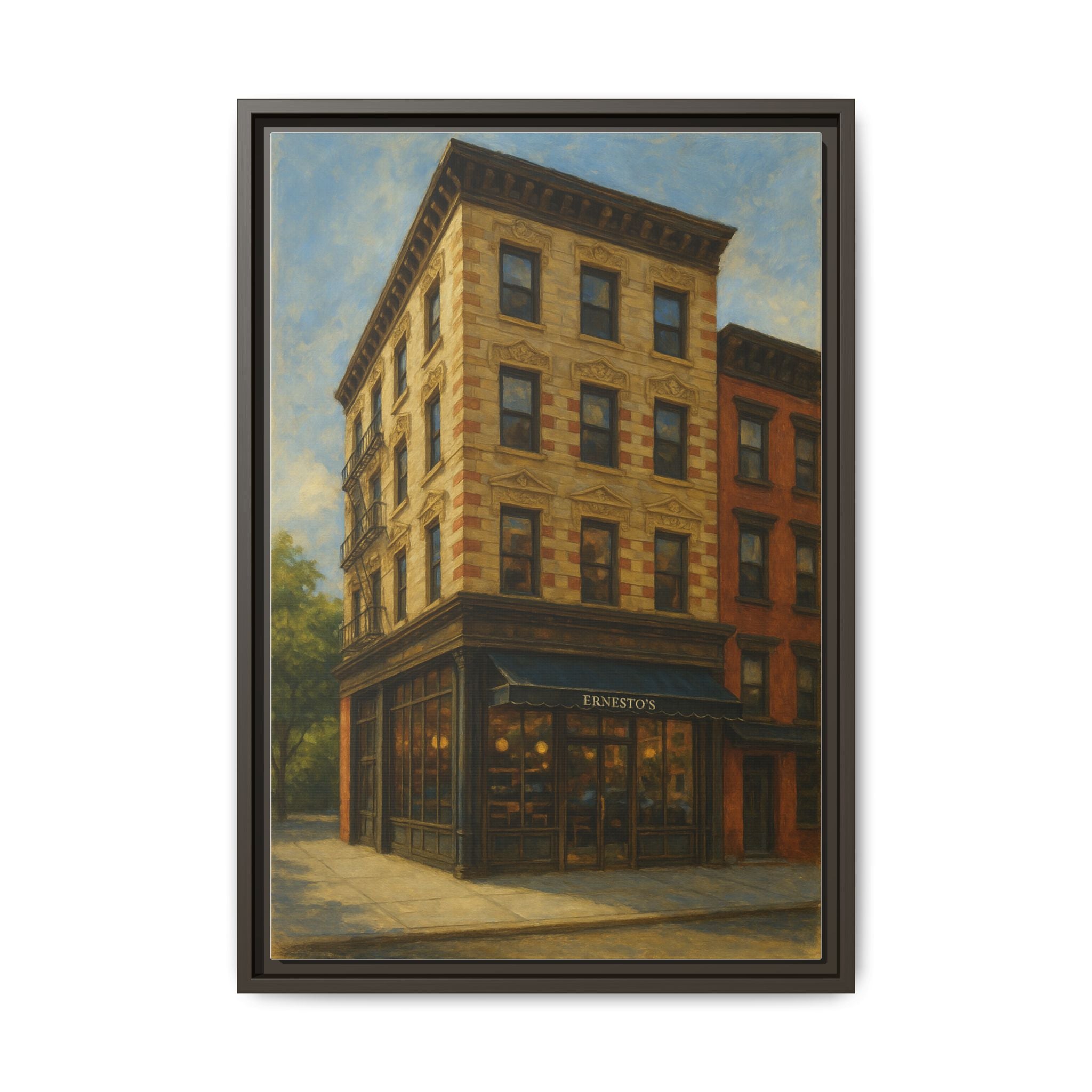 Ernesto's — Restaurant Print | Matte Canvas + Wooden Frame