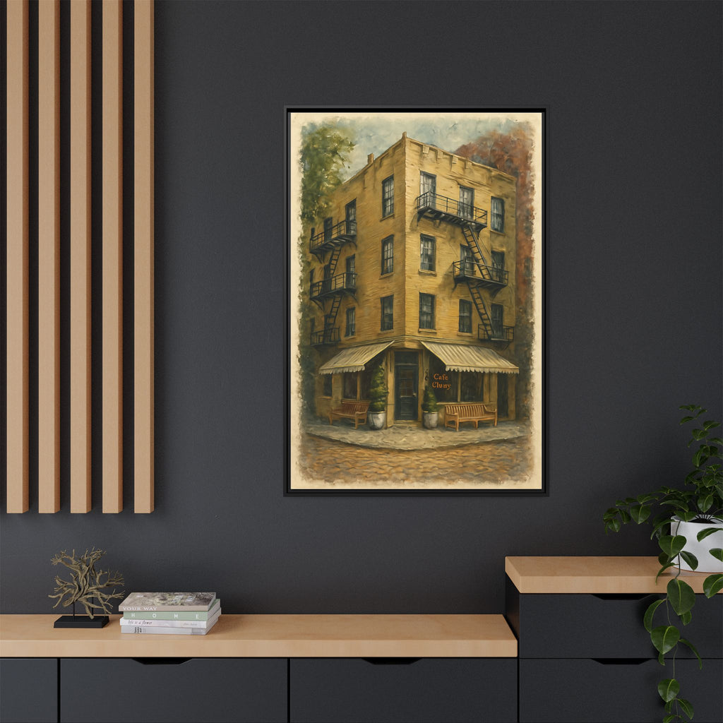 Cafe Cluny — Restaurant Print | Matte Canvas + Wooden Frame