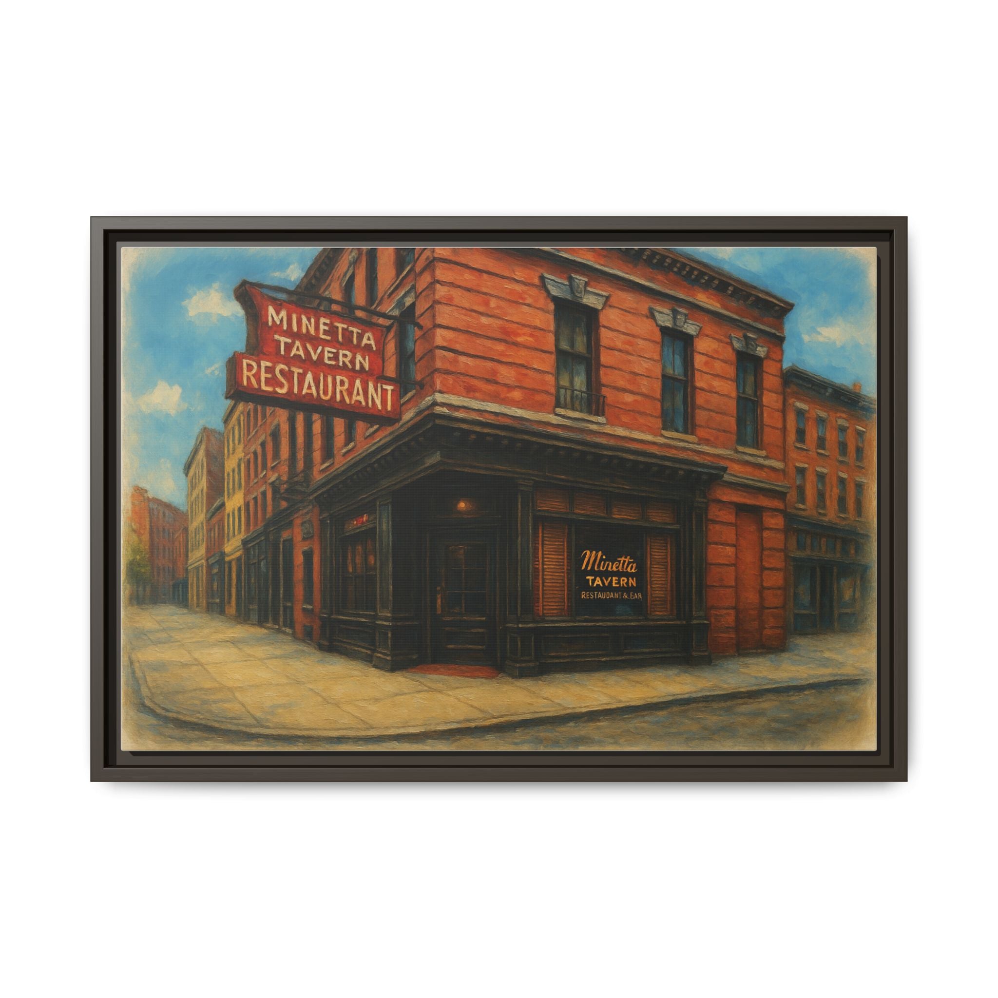 Minetta Tavern — Restaurant Print | Matte Canvas + Wooden Frame