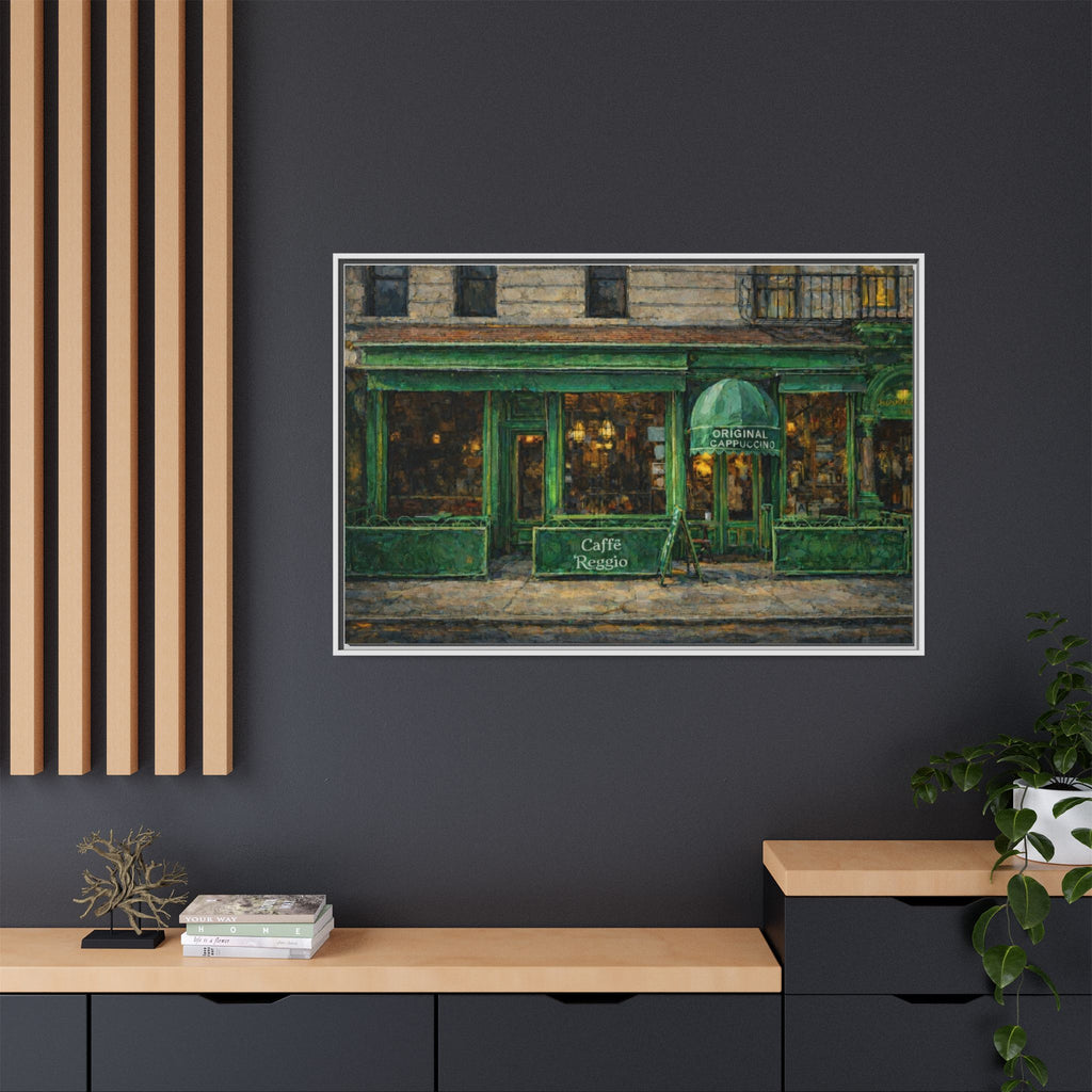 Caffe Reggio — Restaurant Print | Matte Canvas + Wooden Frame