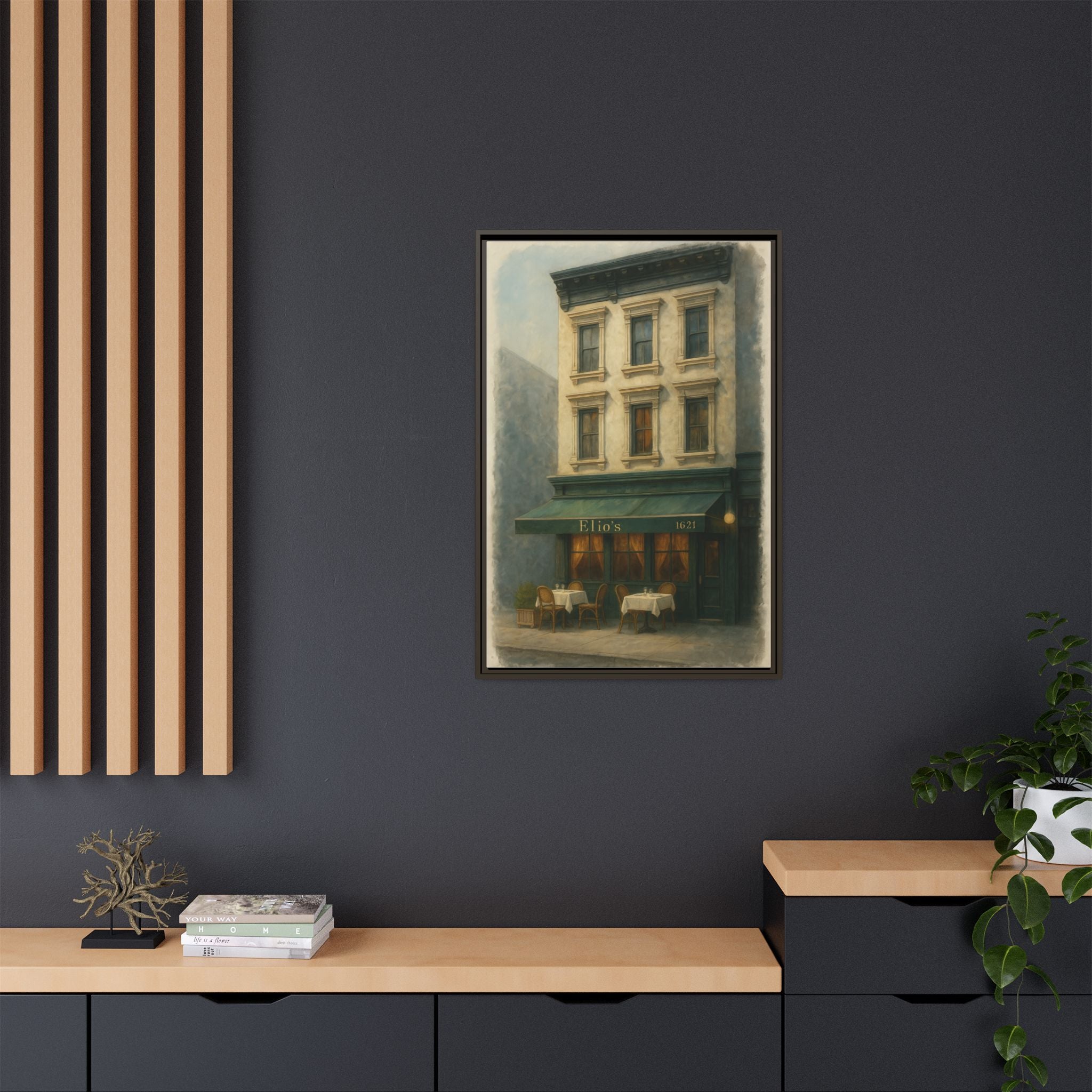 Elios Restaurant — Restaurant Print | Matte Canvas + Wooden Frame
