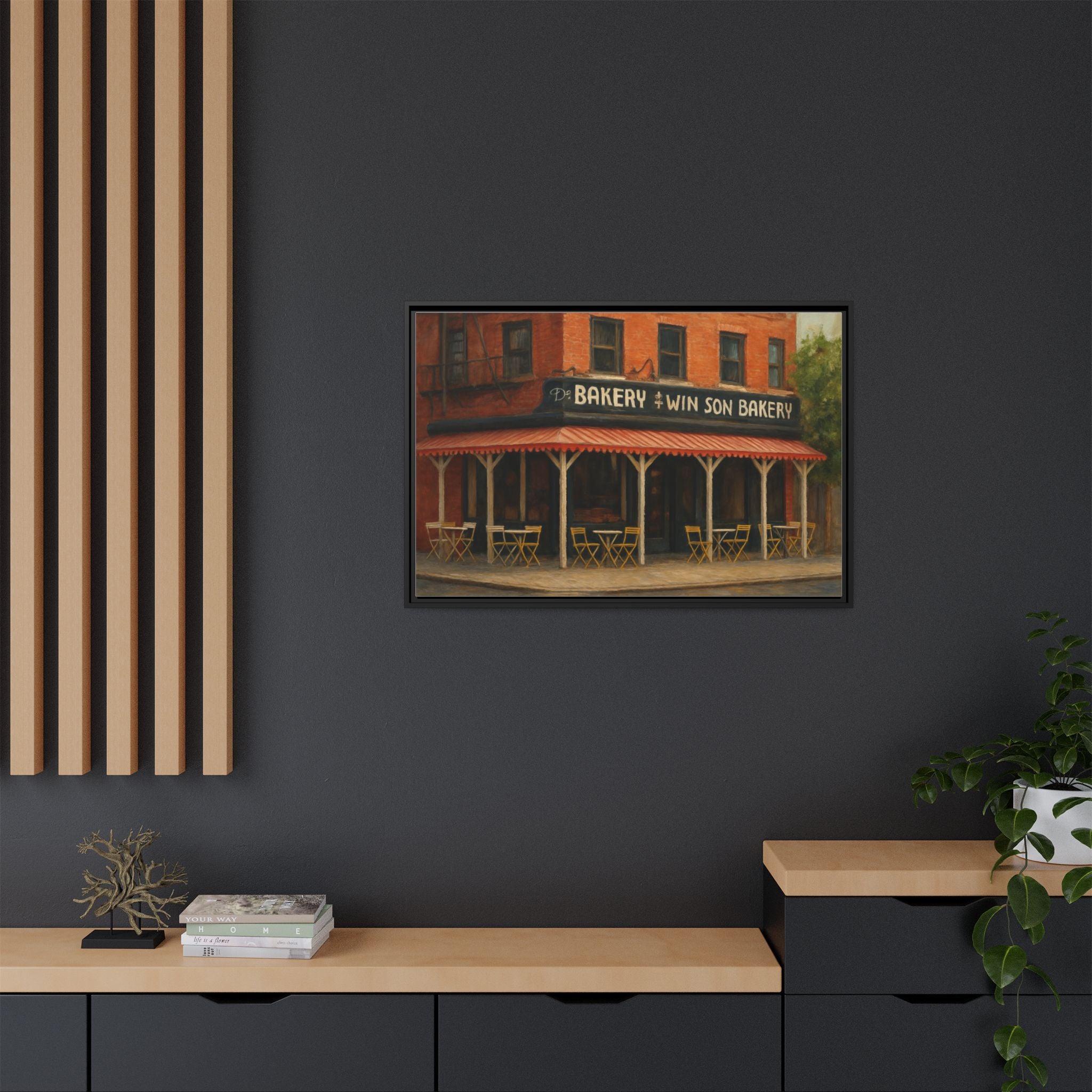 Win Son Bakery — Restaurant Print | Matte Canvas + Wooden Frame