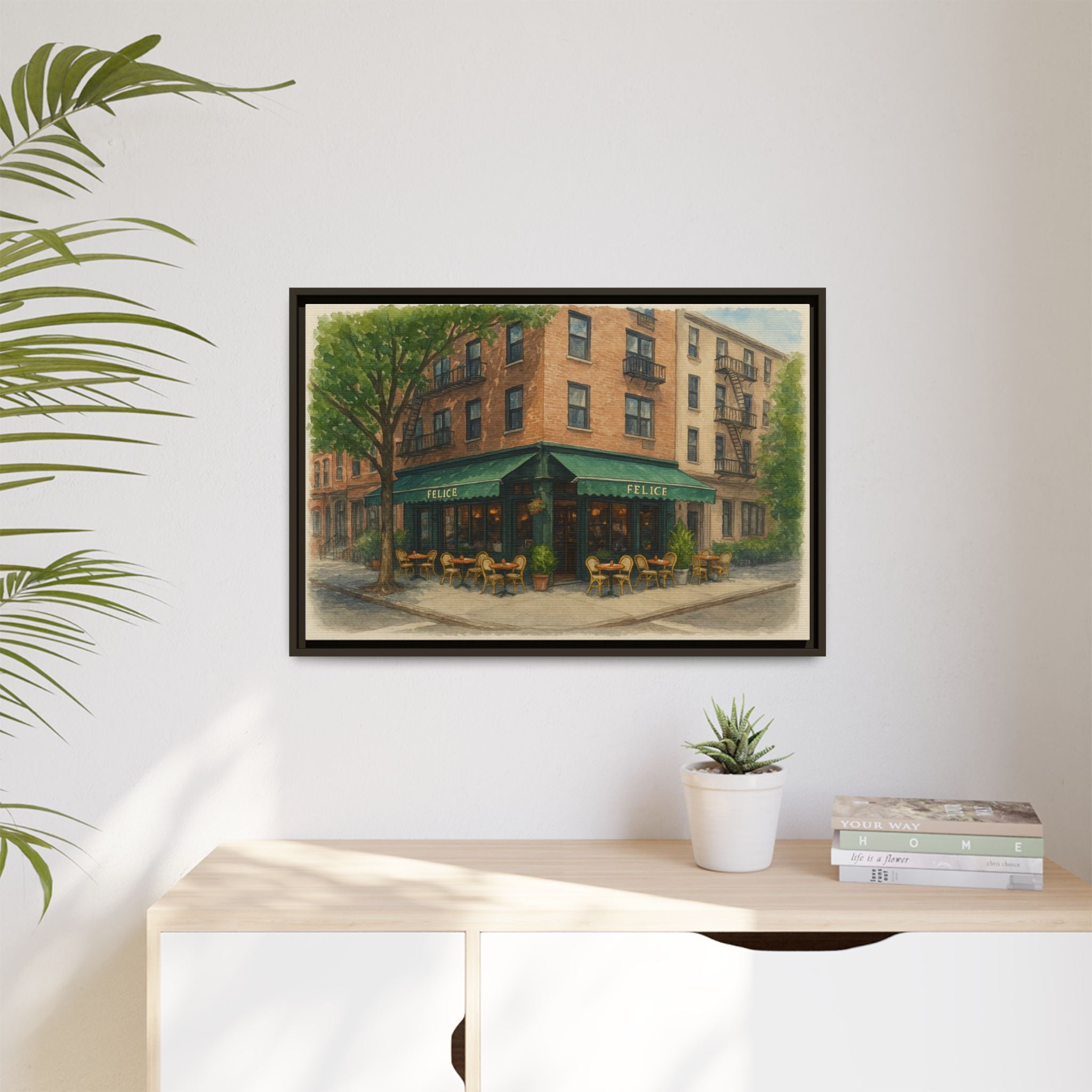 Felice — Restaurant Print | Matte Canvas + Wooden Frame