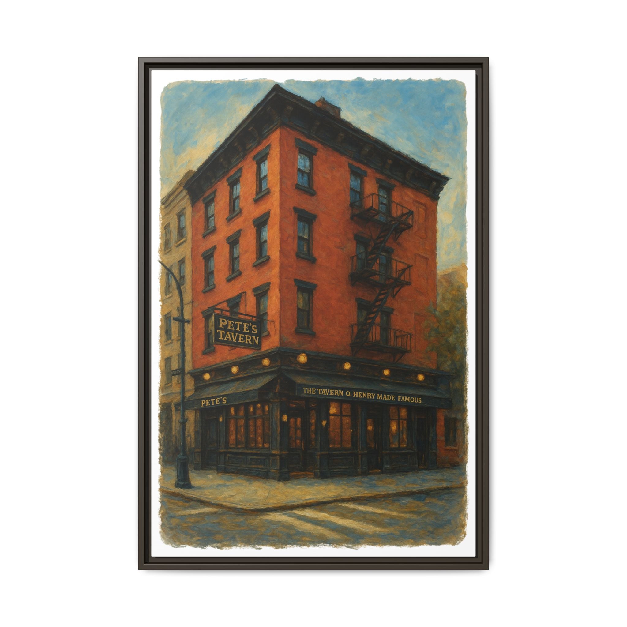 Pete's Tavern — Restaurant Print | Matte Canvas + Wooden Frame