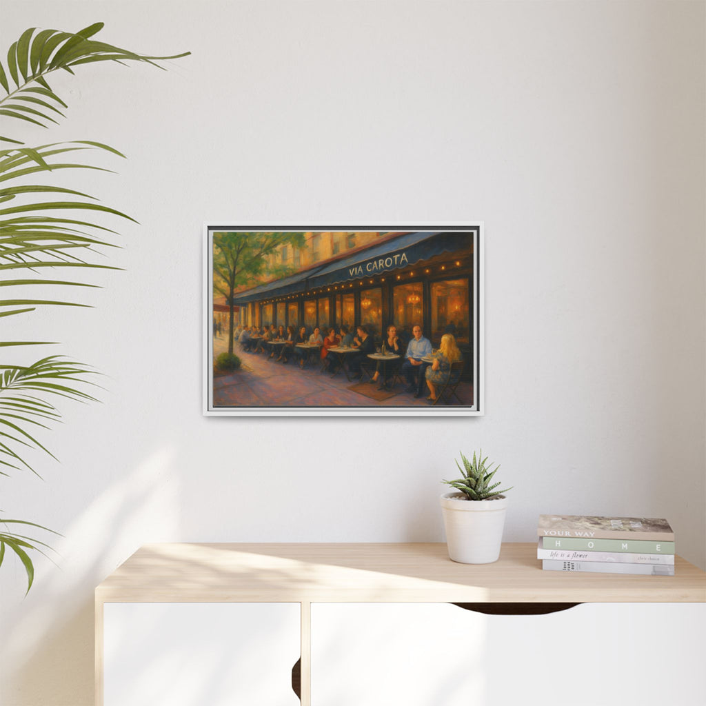 Via Carota — Restaurant Print | Matte Canvas + Wooden Frame