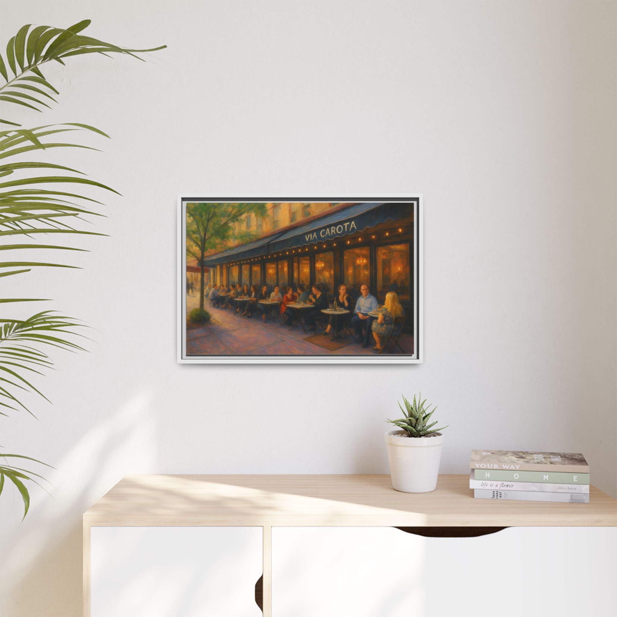 Via Carota — Restaurant Print | Matte Canvas + Wooden Frame