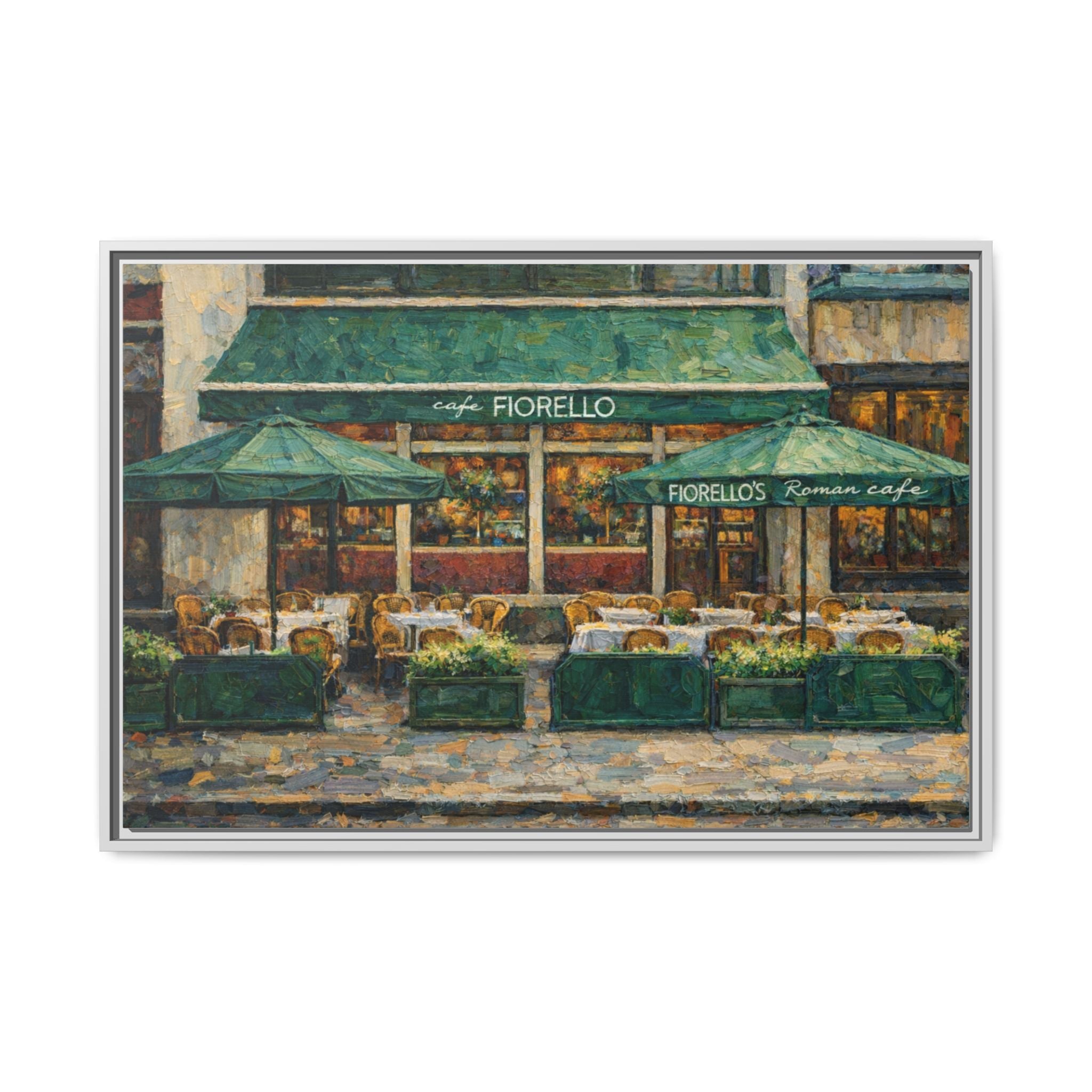 Cafe Fiorello — Restaurant Print | Matte Canvas + Wooden Frame