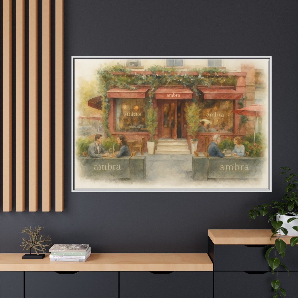 Ambra  — Restaurant Print | Matte Canvas + Wooden Frame