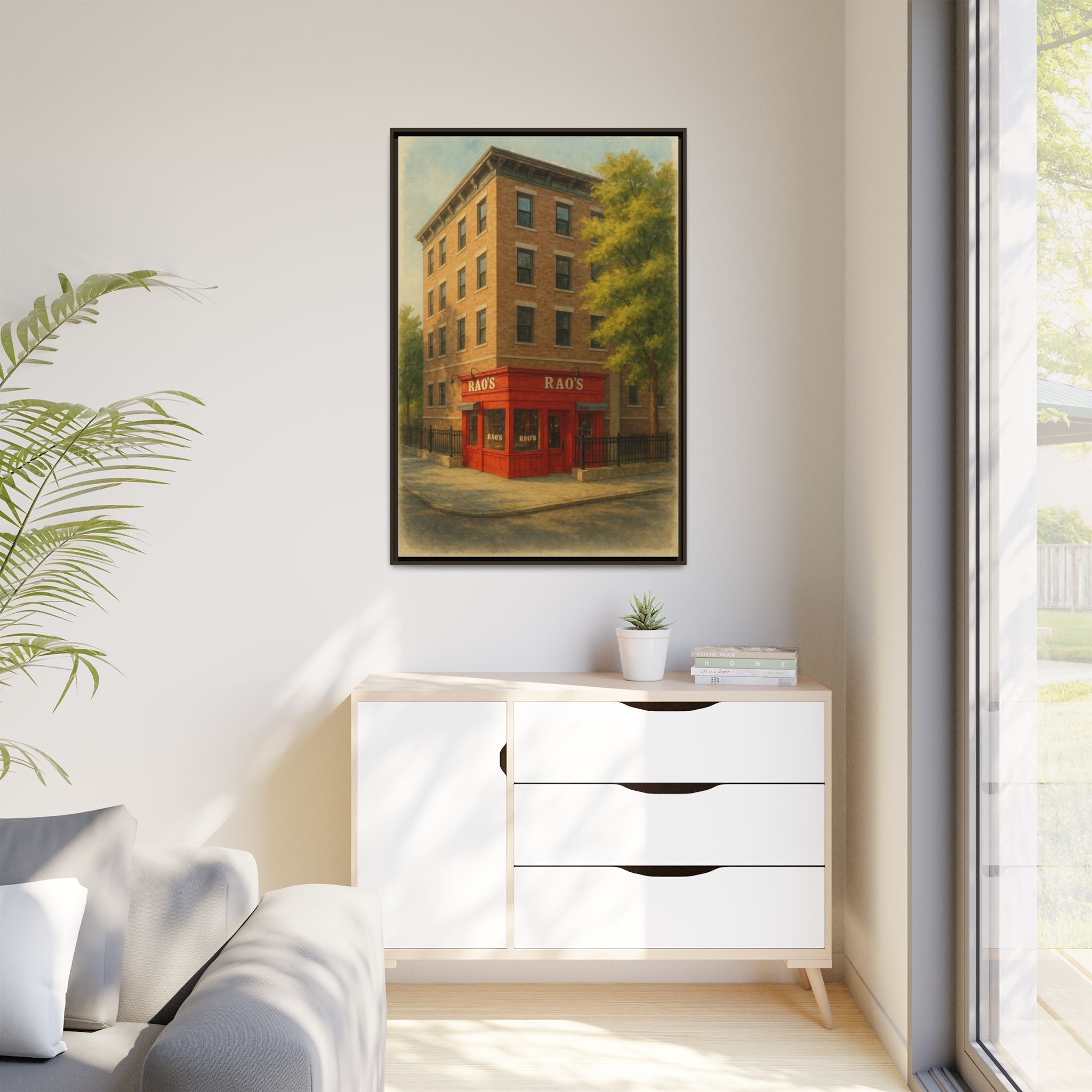 Rao's — Restaurant Print | Matte Canvas + Wooden Frame