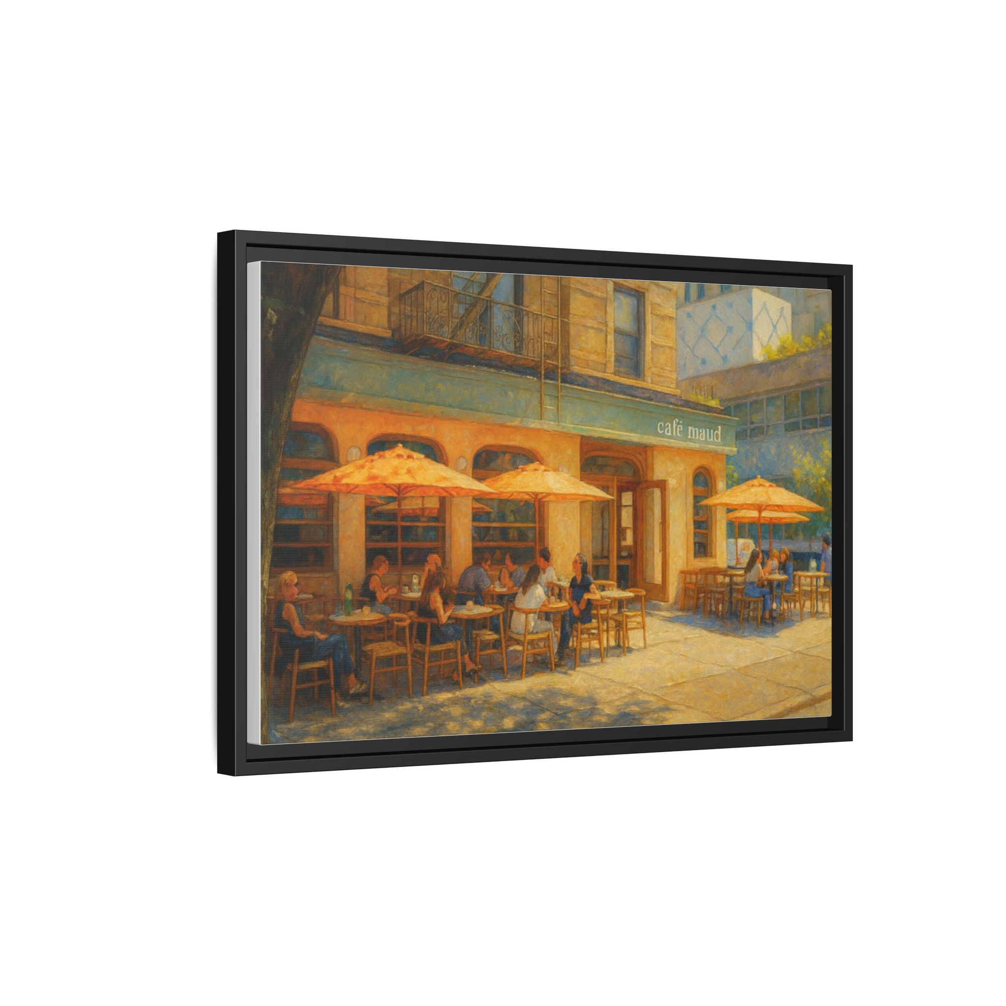 Café Maud — Restaurant Print | Matte Canvas + Wooden Frame