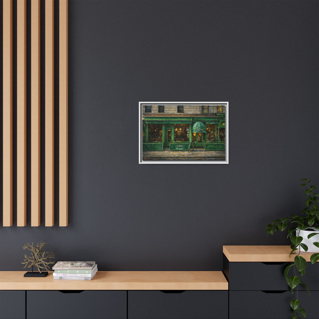 Caffe Reggio — Restaurant Print | Matte Canvas + Wooden Frame