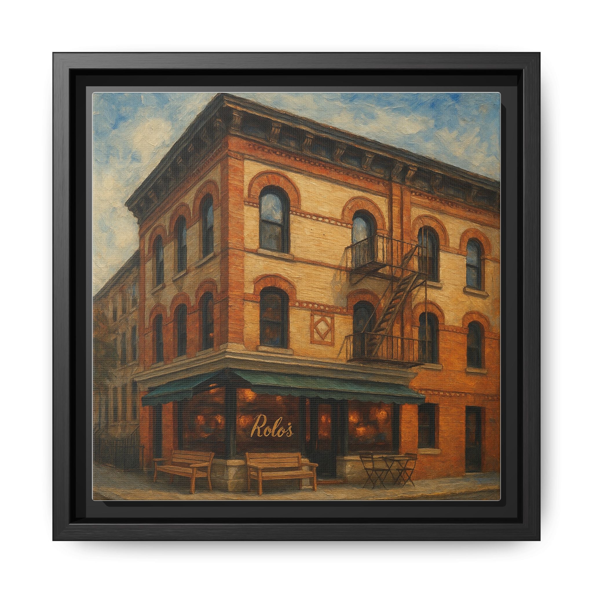 Rolo's — Restaurant Print | Matte Canvas + Wooden Frame
