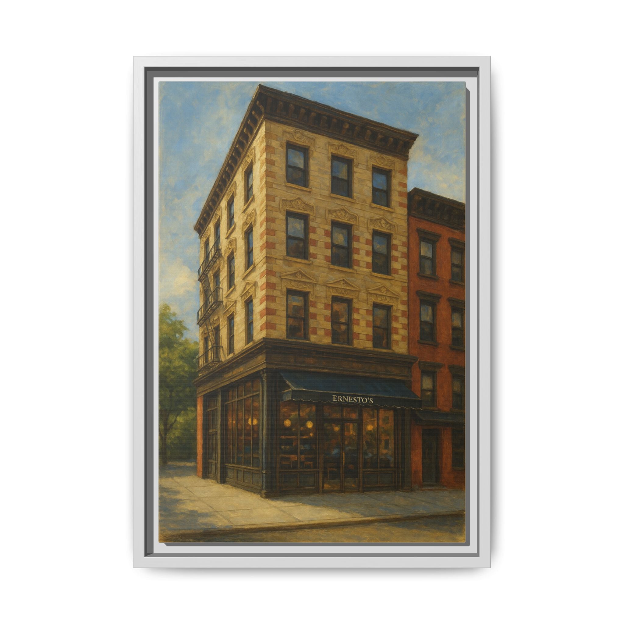 Ernesto's — Restaurant Print | Matte Canvas + Wooden Frame