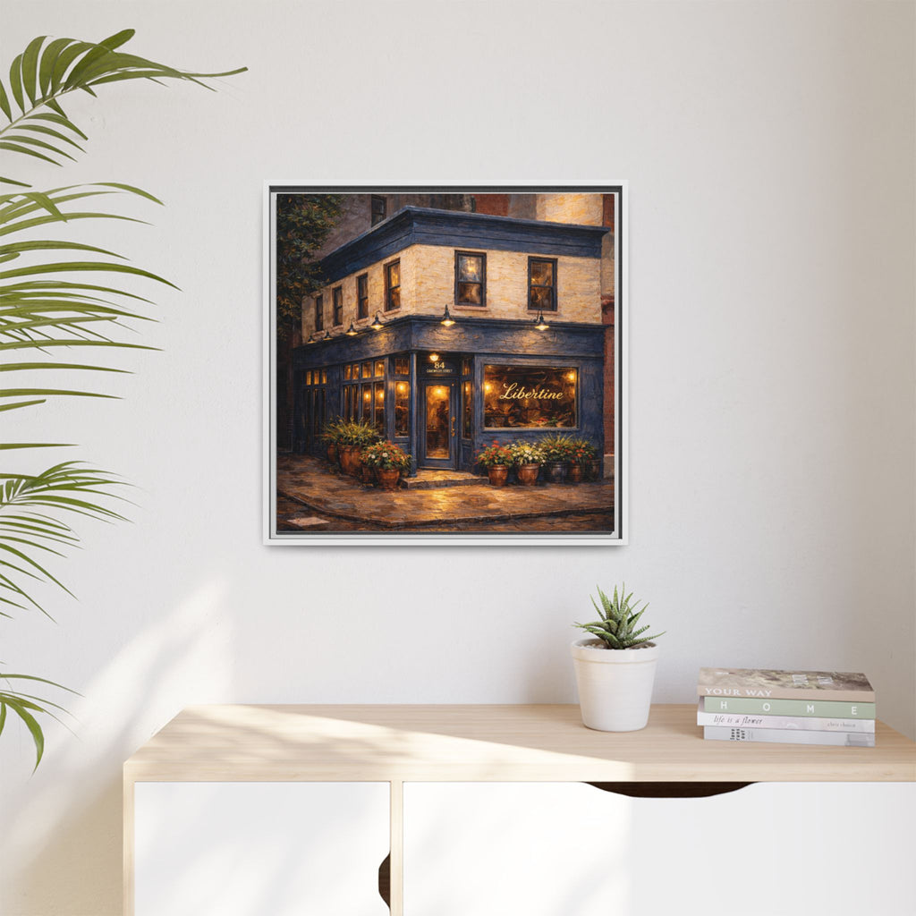 Libertine NYC restaurant print framed canvas wall art
