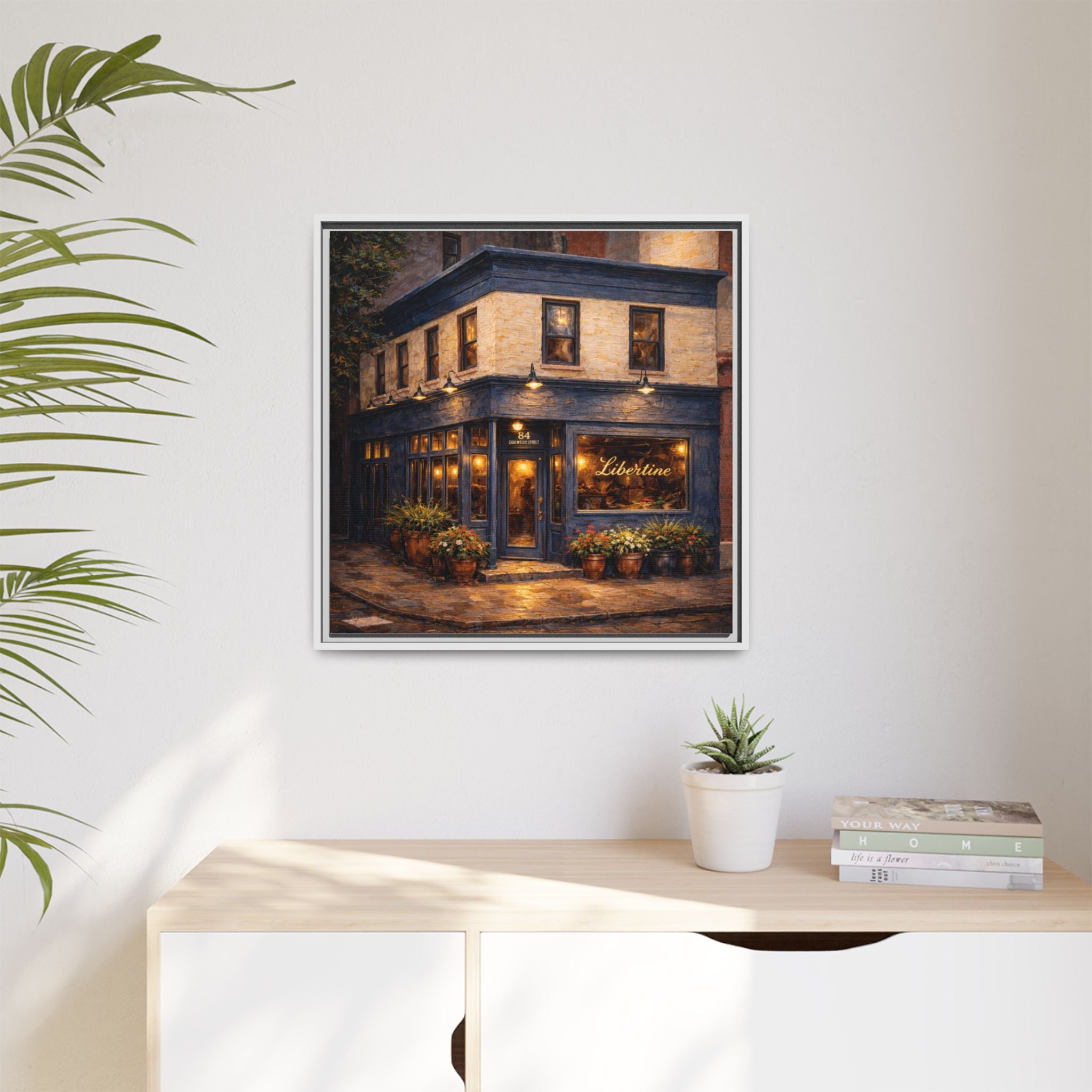 Libertine NYC restaurant print framed canvas wall art