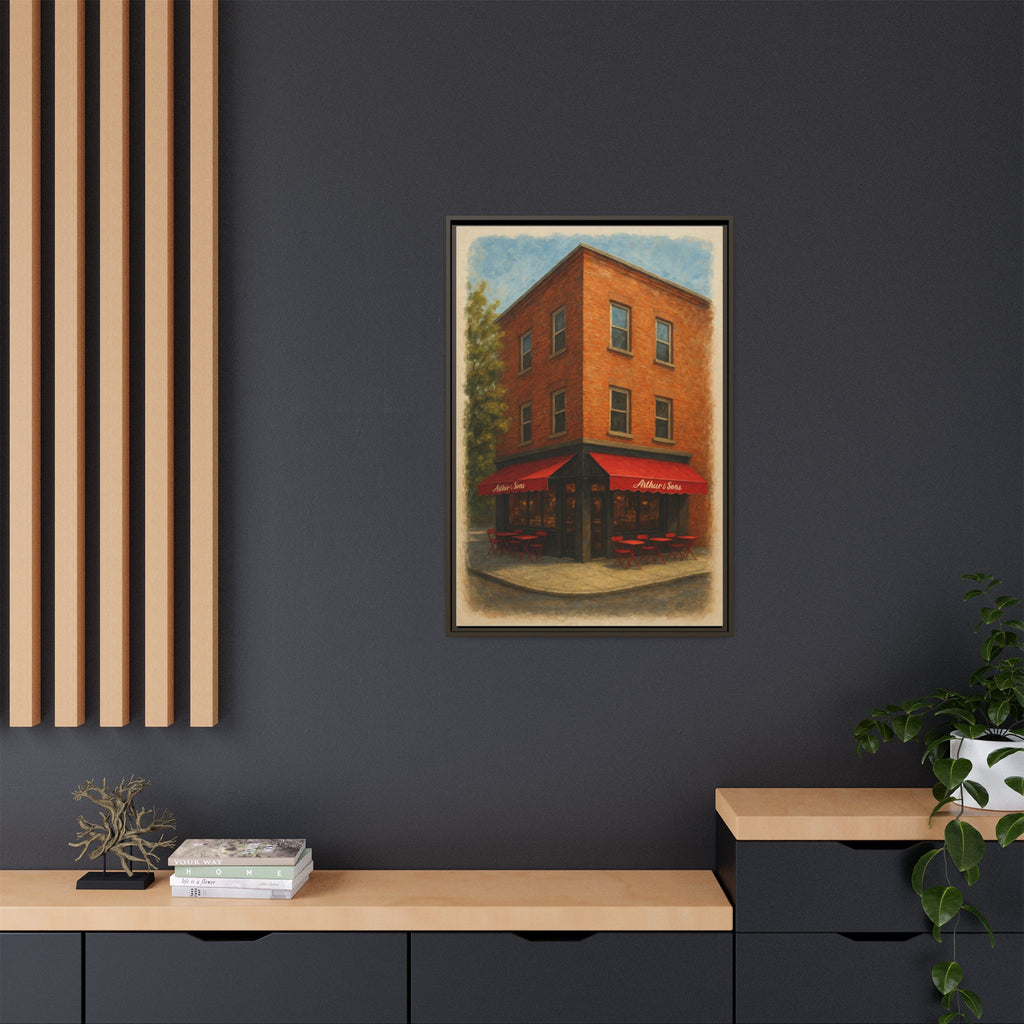 Arthur and Sons — Restaurant Print | Matte Canvas + Wooden Frame