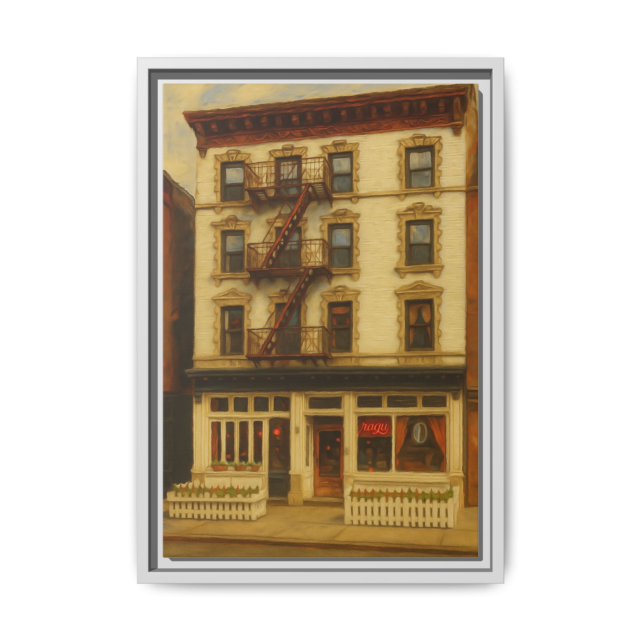 Frank — Restaurant Print | Matte Canvas + Wooden Frame
