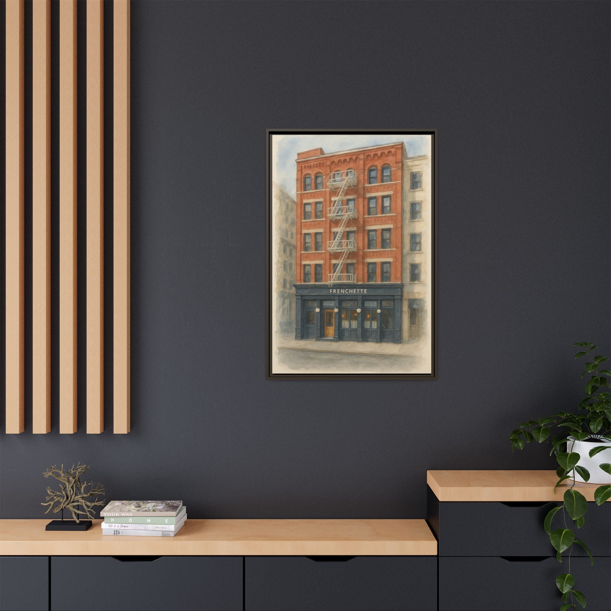 Frenchette Restaurant — Restaurant Print | Matte Canvas + Wooden Frame