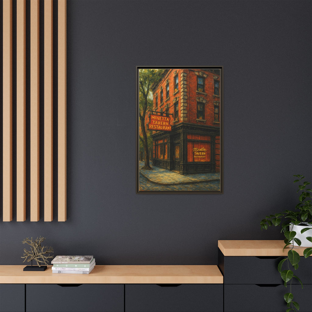 Minetta Tavern — Restaurant Print | Matte Canvas + Wooden Frame