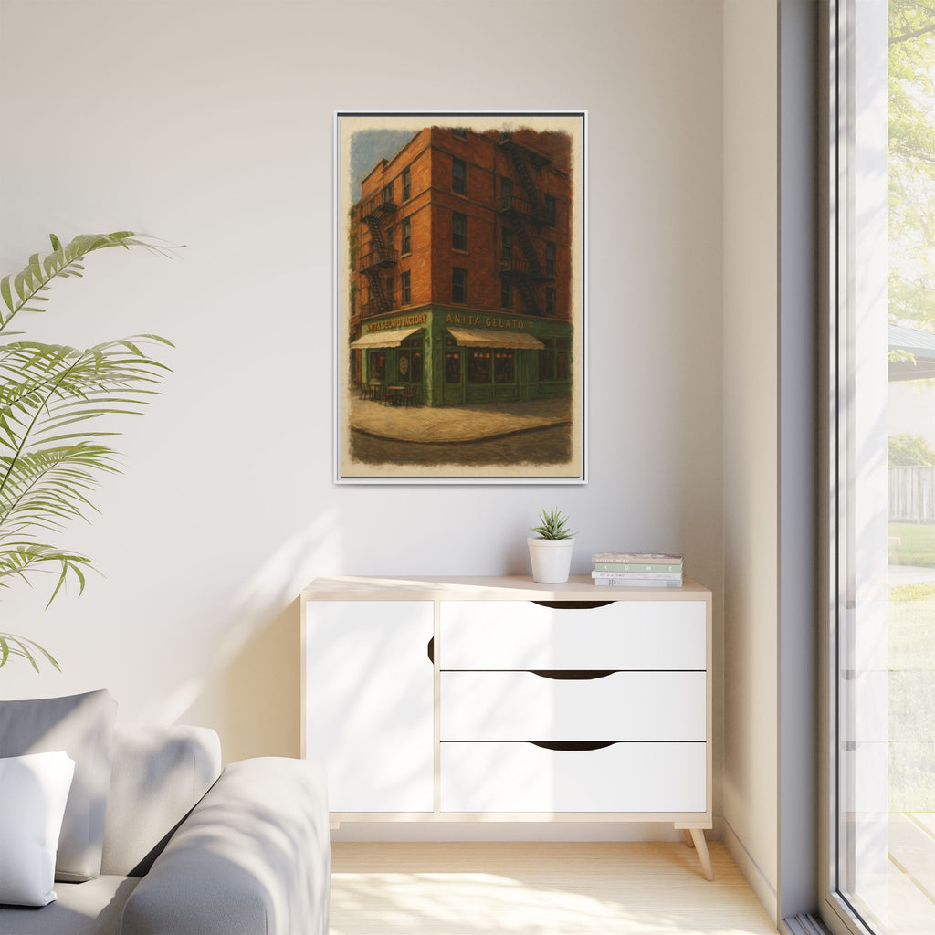Anita Gelato — Restaurant Print | Matte Canvas + Wooden Frame