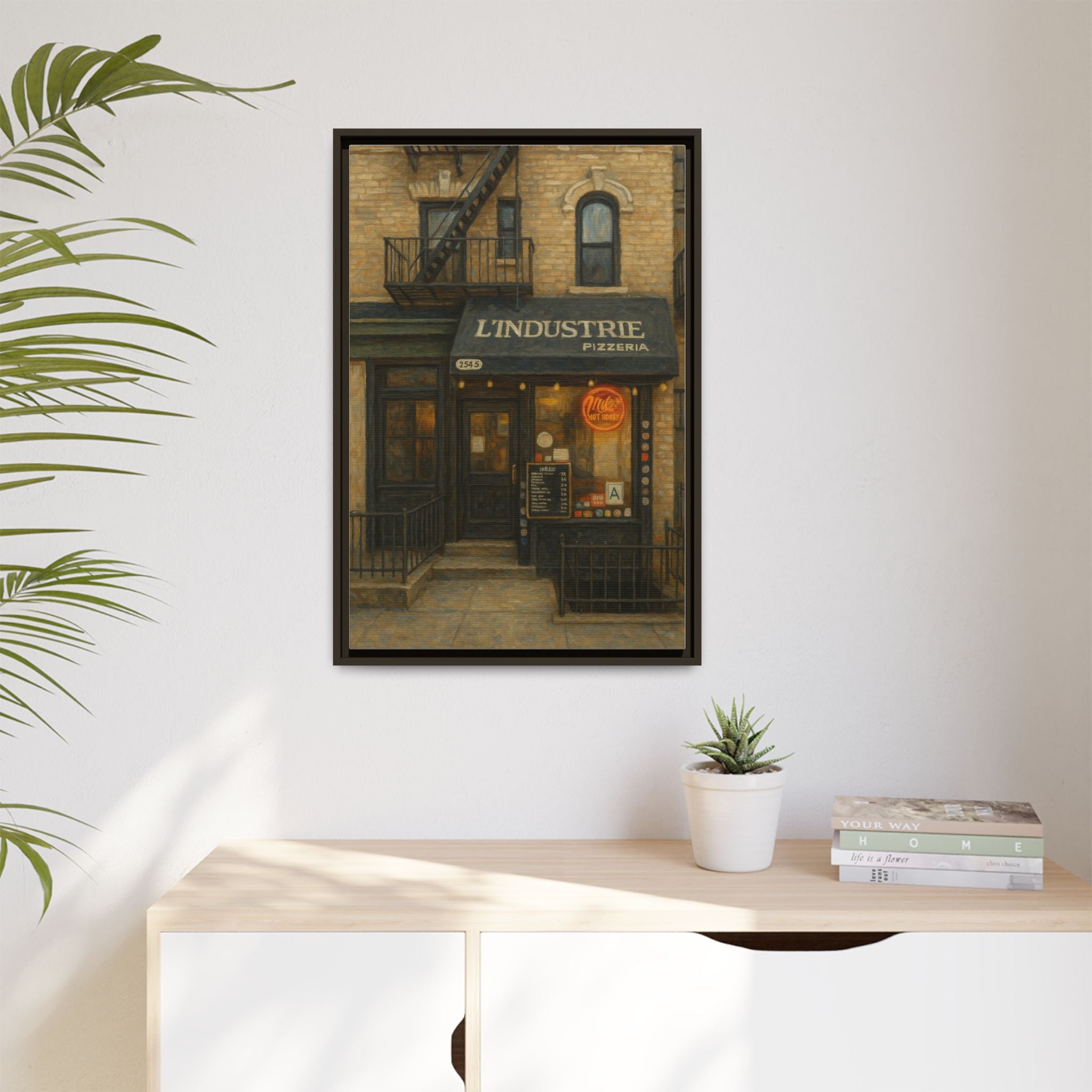 L'Industrie Pizza — Restaurant Print | Matte Canvas + Wooden Frame